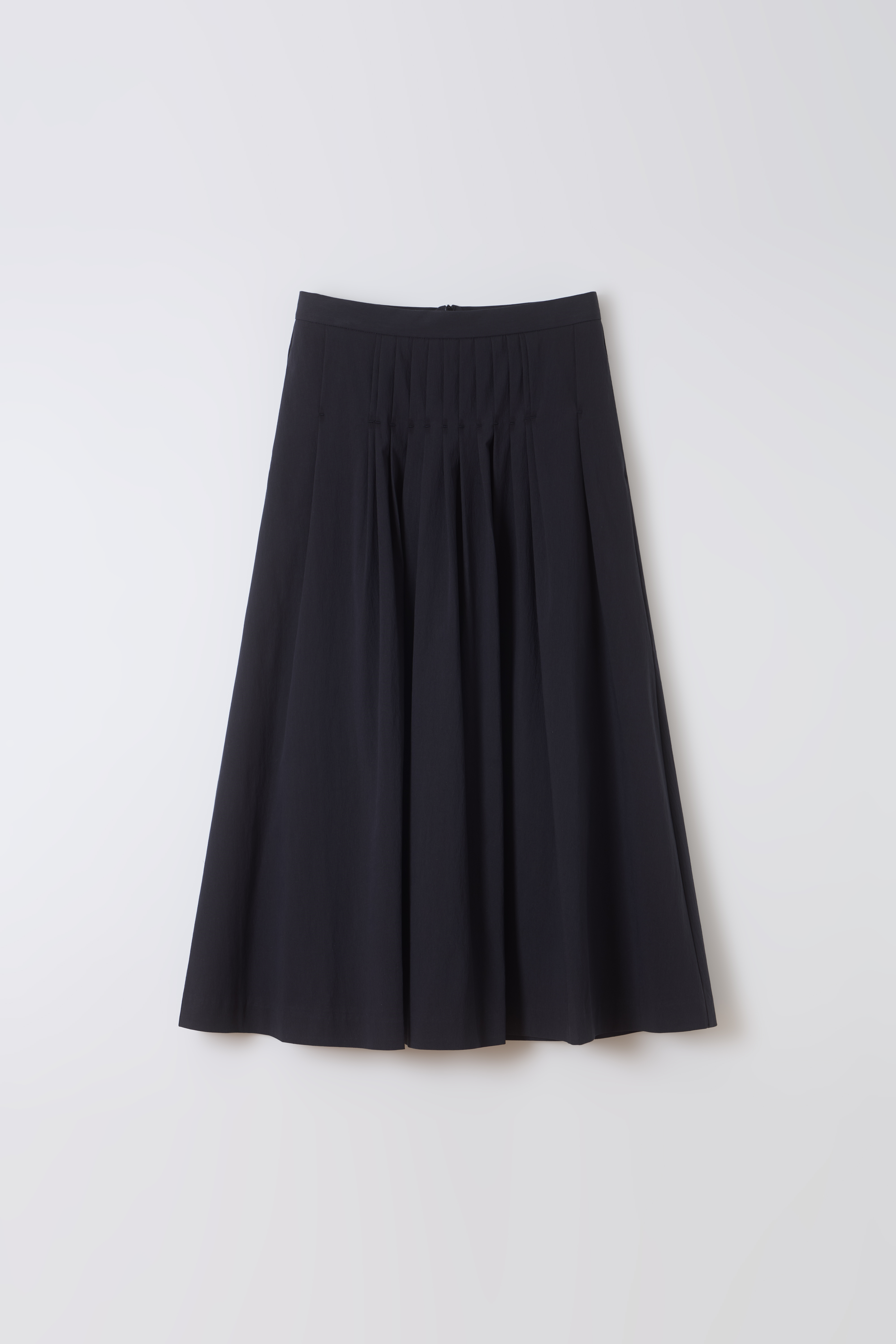 [2차 재입고] asym pleats skirt (ink black)