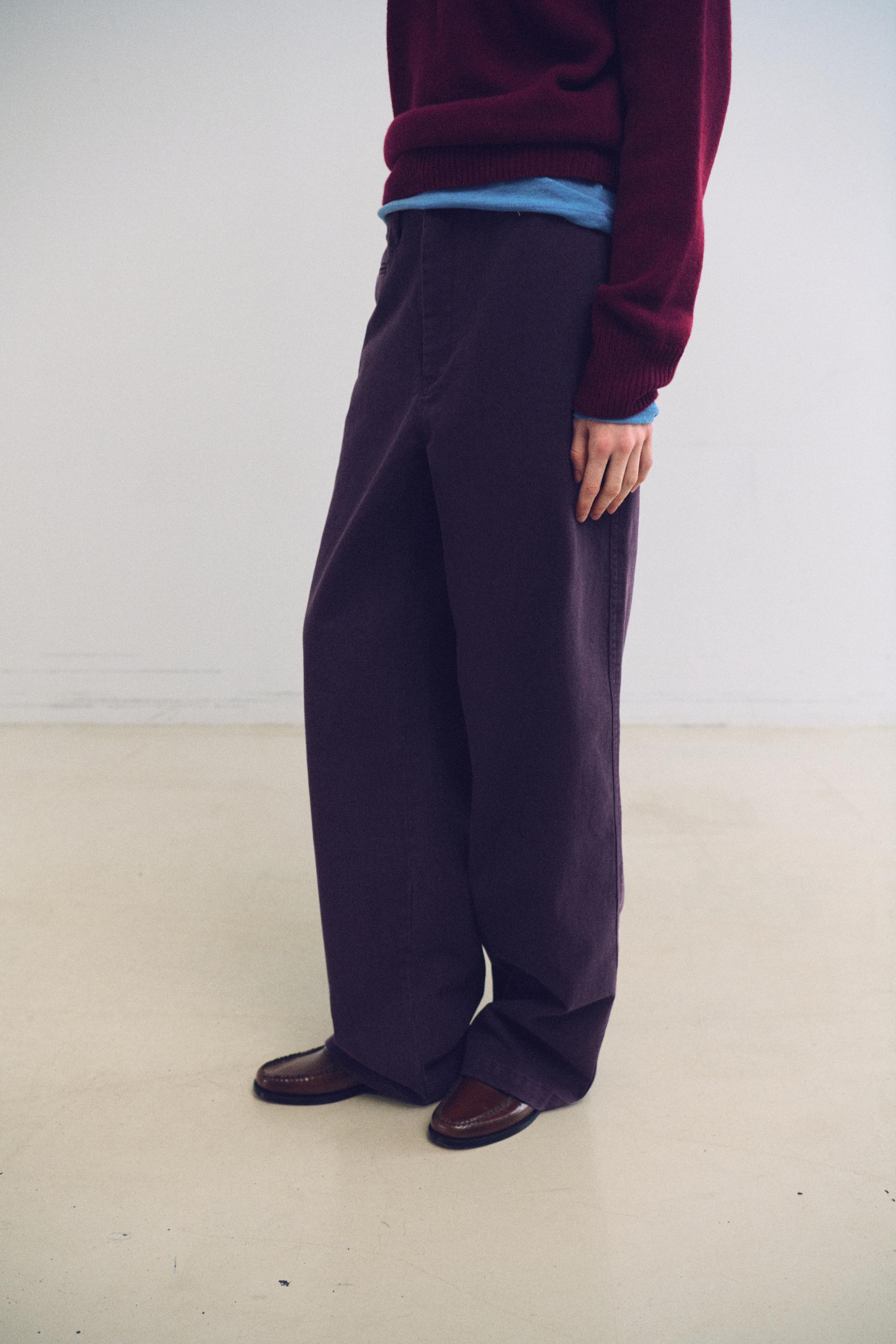 washed buckle pants (vintage purple)