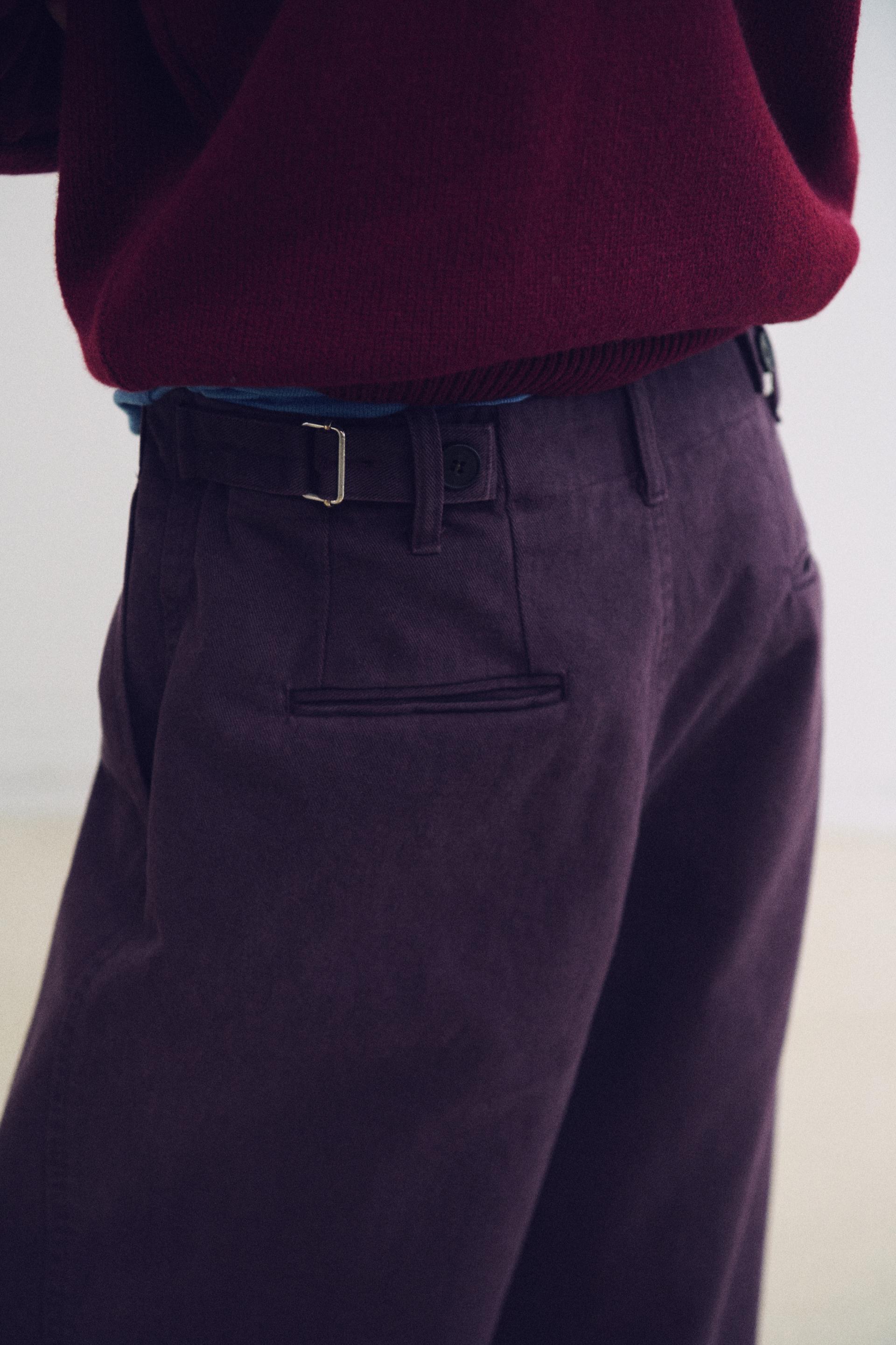washed buckle pants (vintage purple)