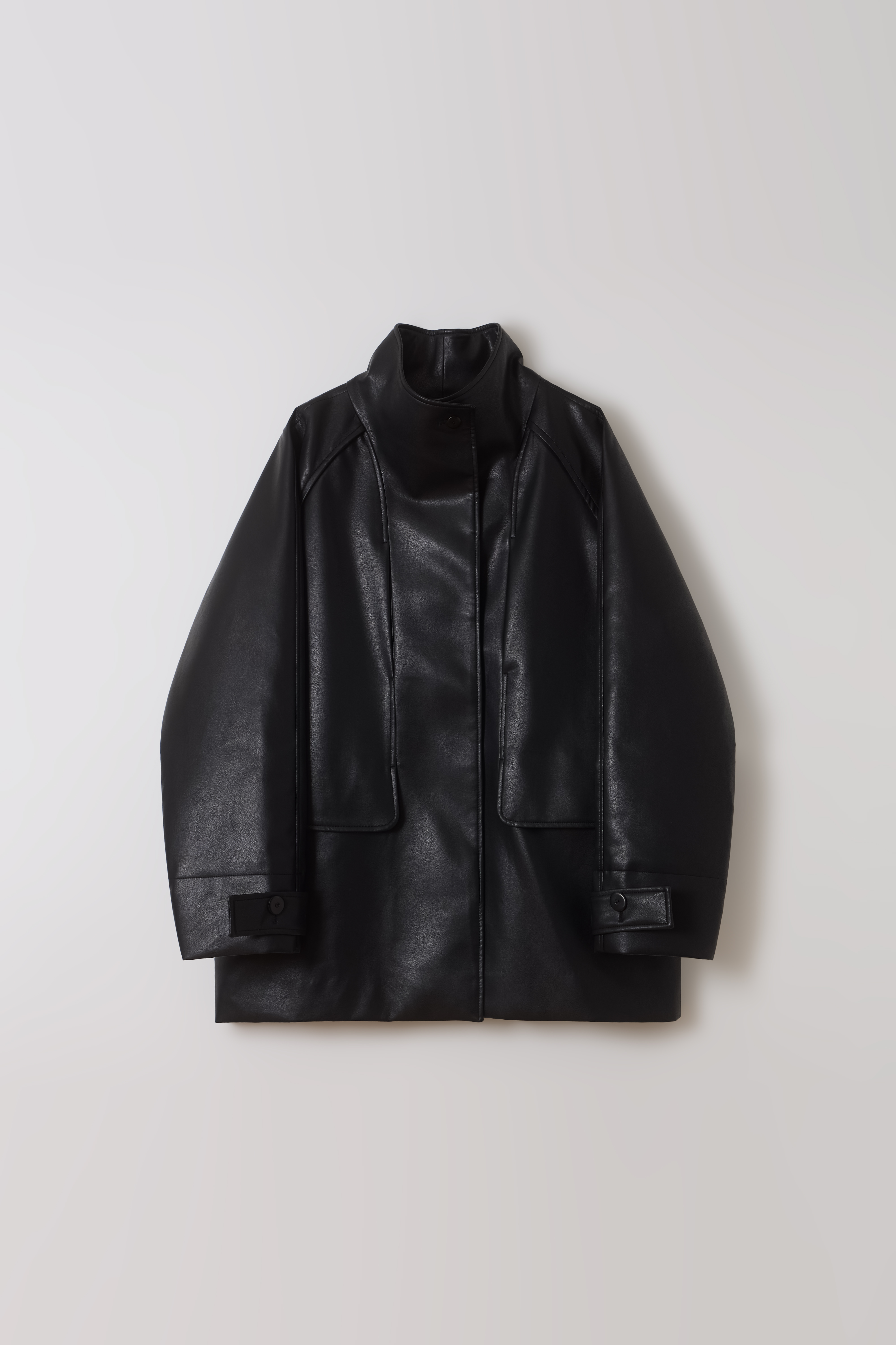 [3차 재입고] vent half trench coat (leather black)