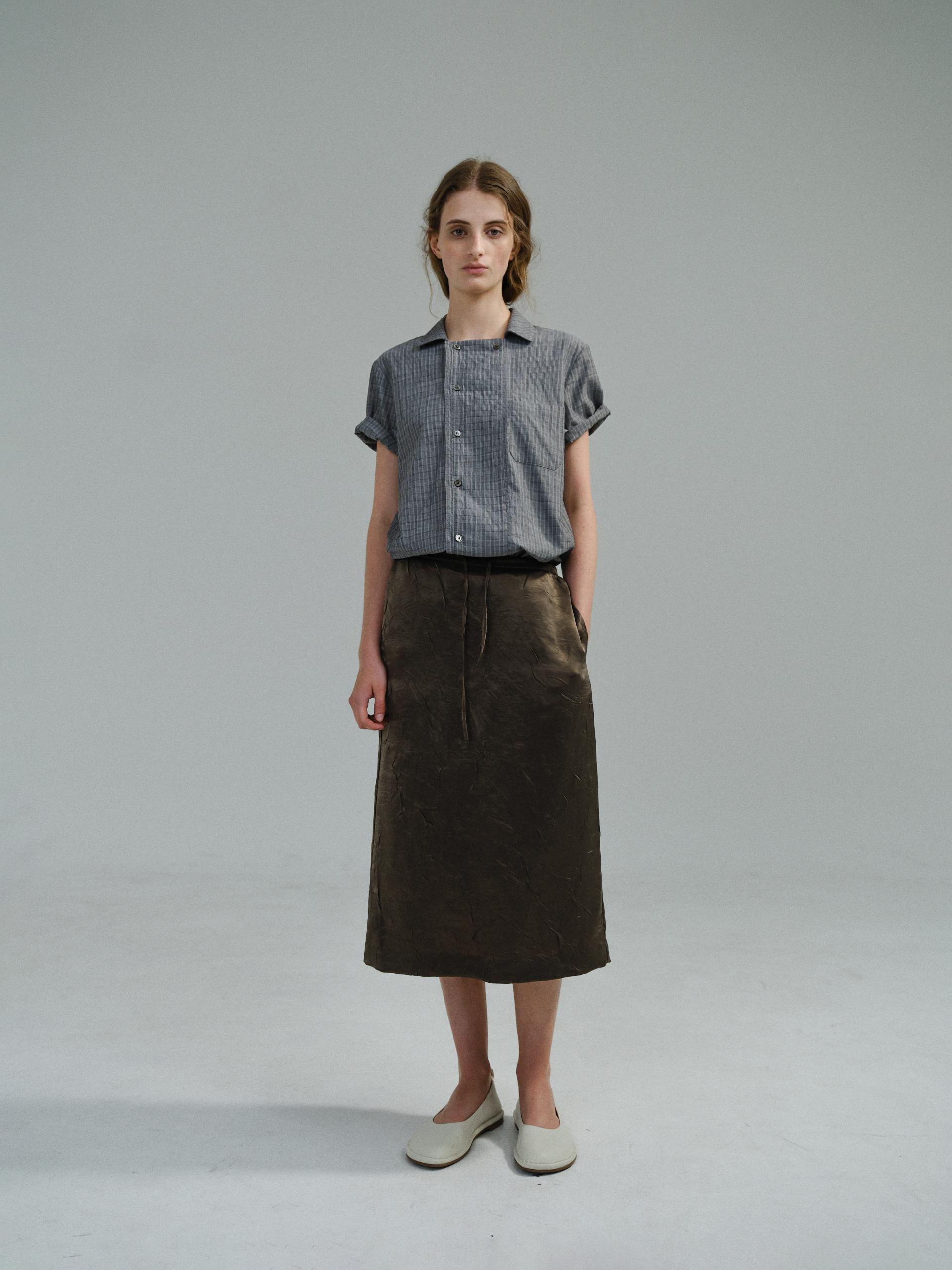 double structure shirt (grey check)