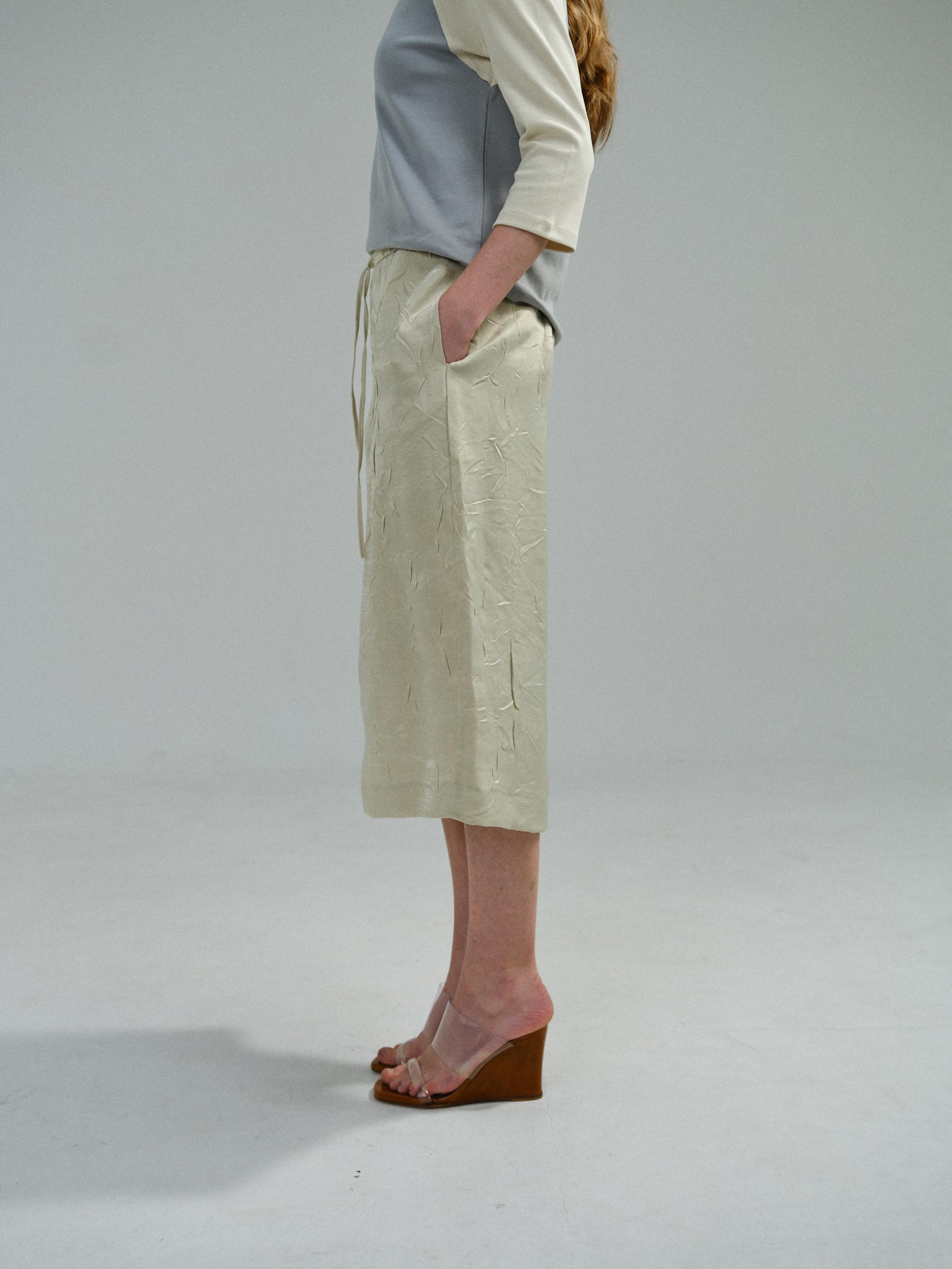 putty satin skirt (citron yellow)