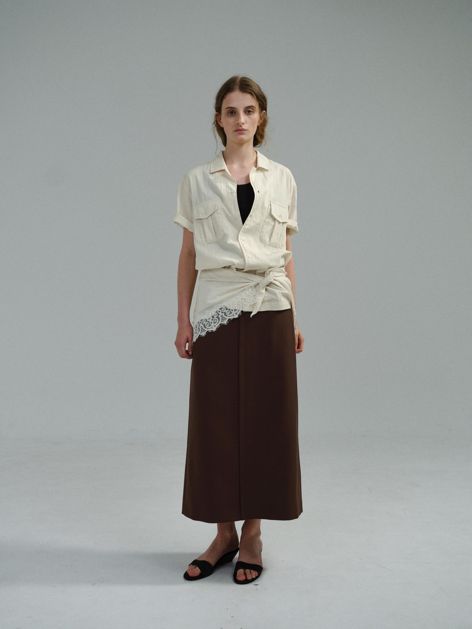 [17차 재입고] lip pencil skirt (brown)