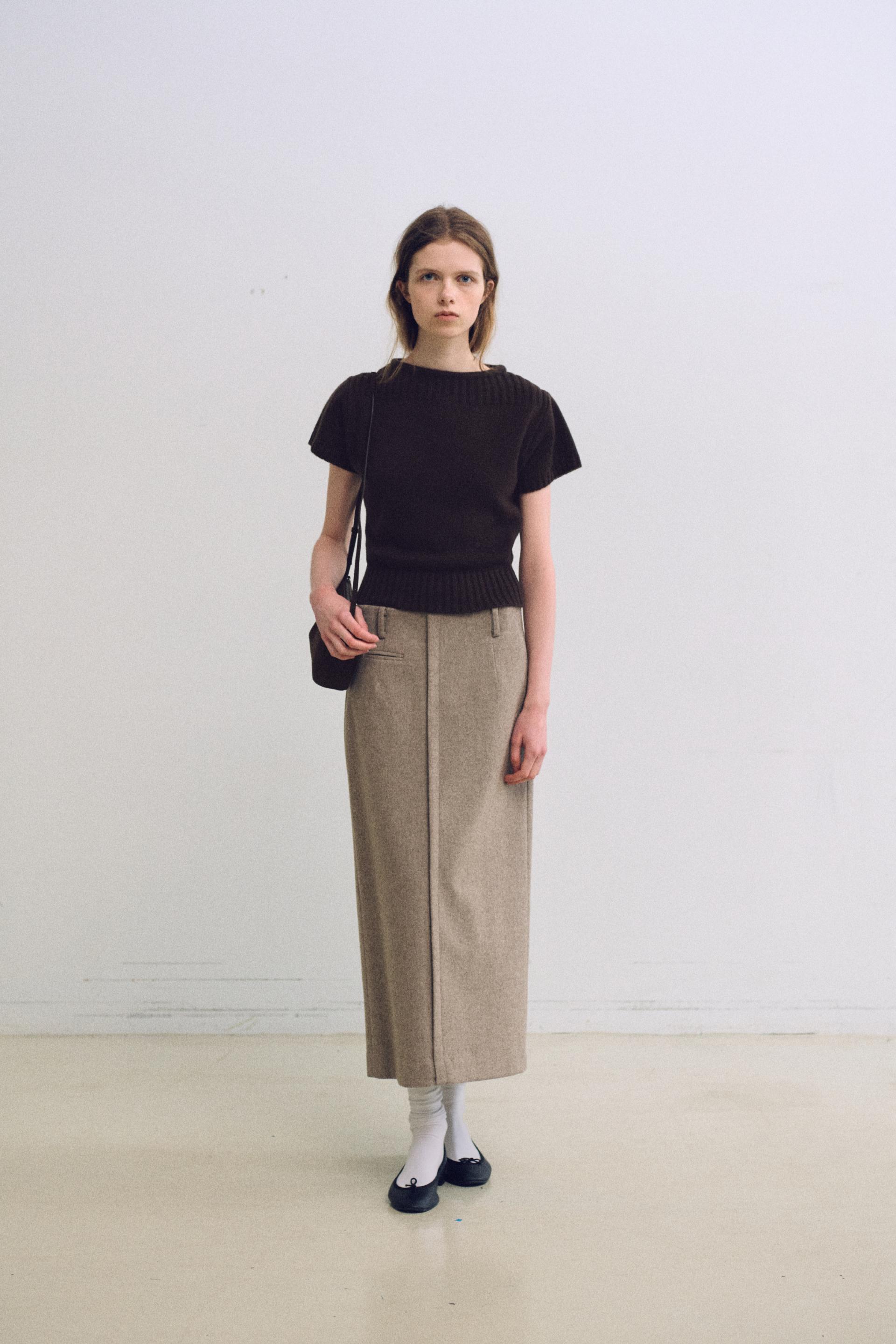 [4차 재입고 9/11 순차배송] boat-neck half knit (dark brown)