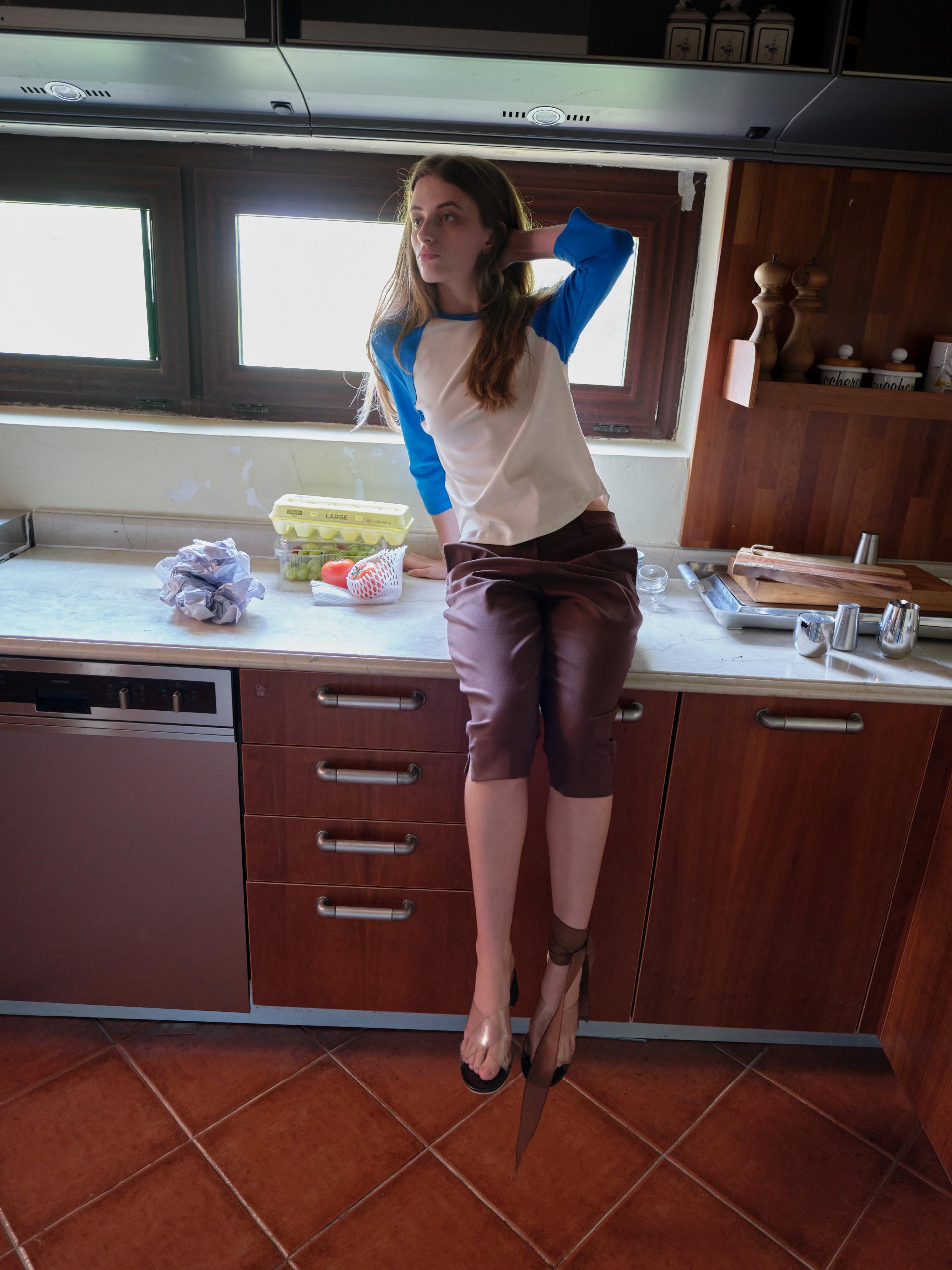 lip biker pants (brown)