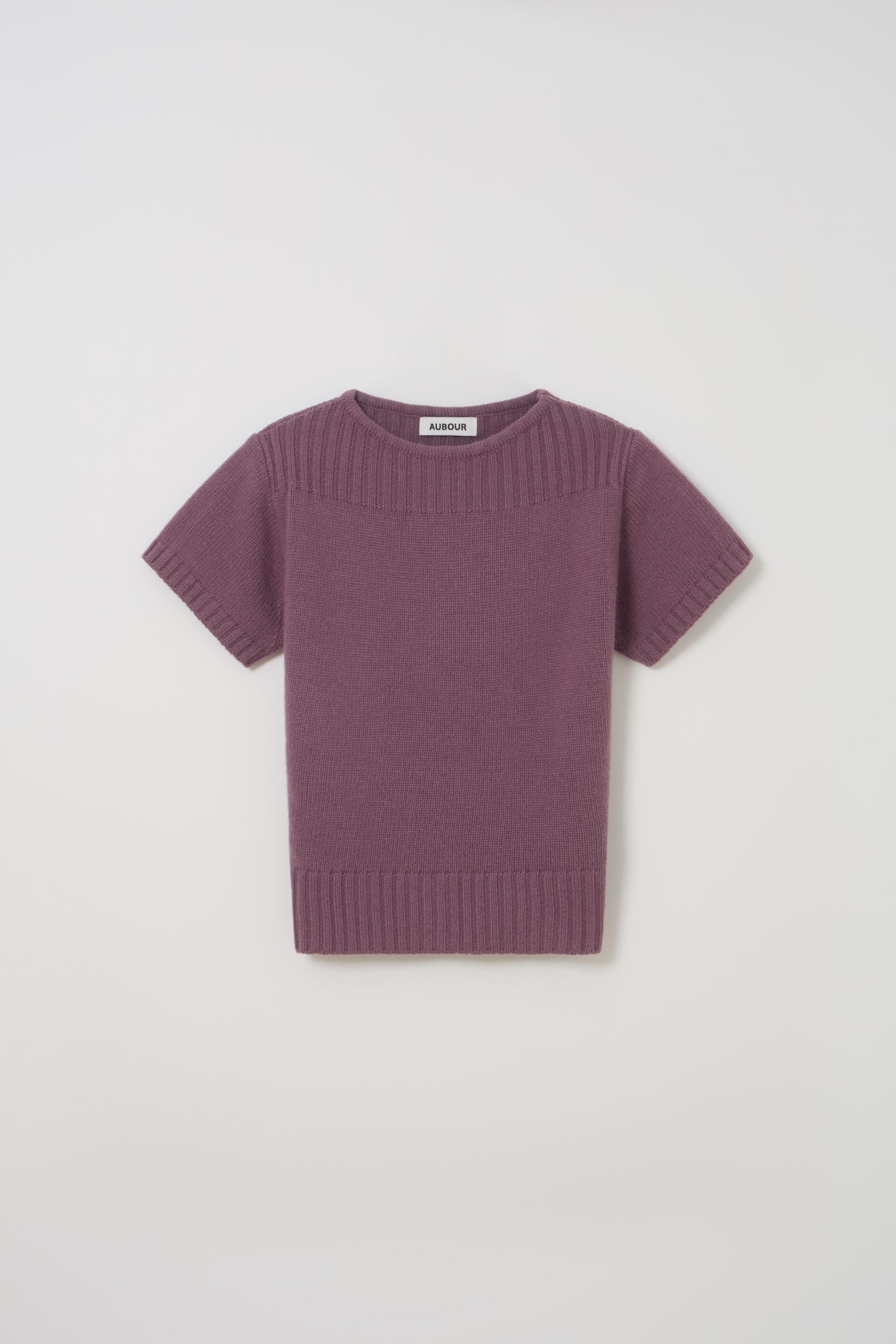 [3차 재입고] boat-neck half knit (mauve)