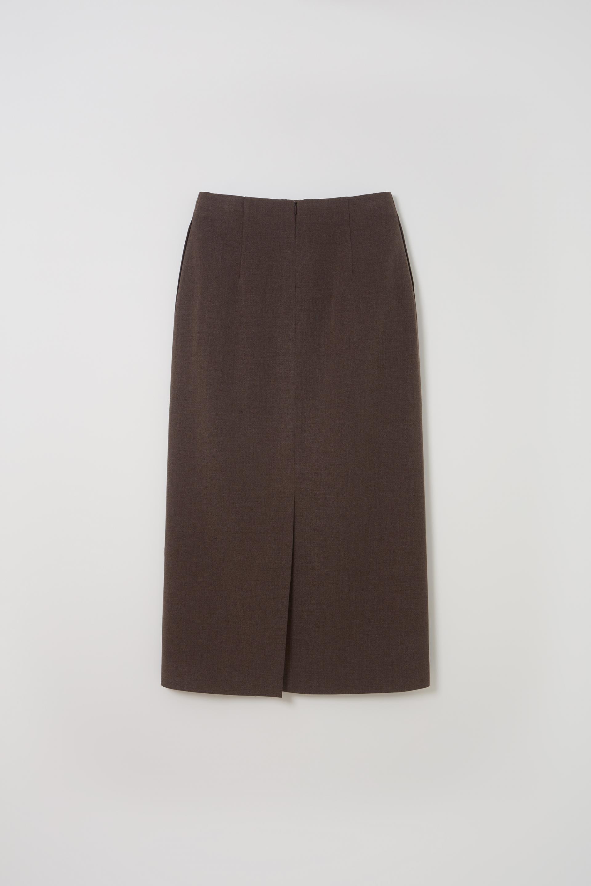 [2차 재입고] tuck maxi wool skirt (dusty brown)