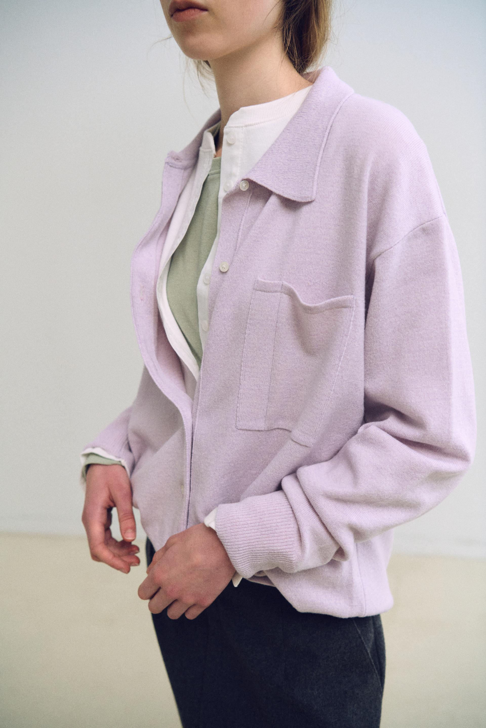shirts pocket knit (soft pink)