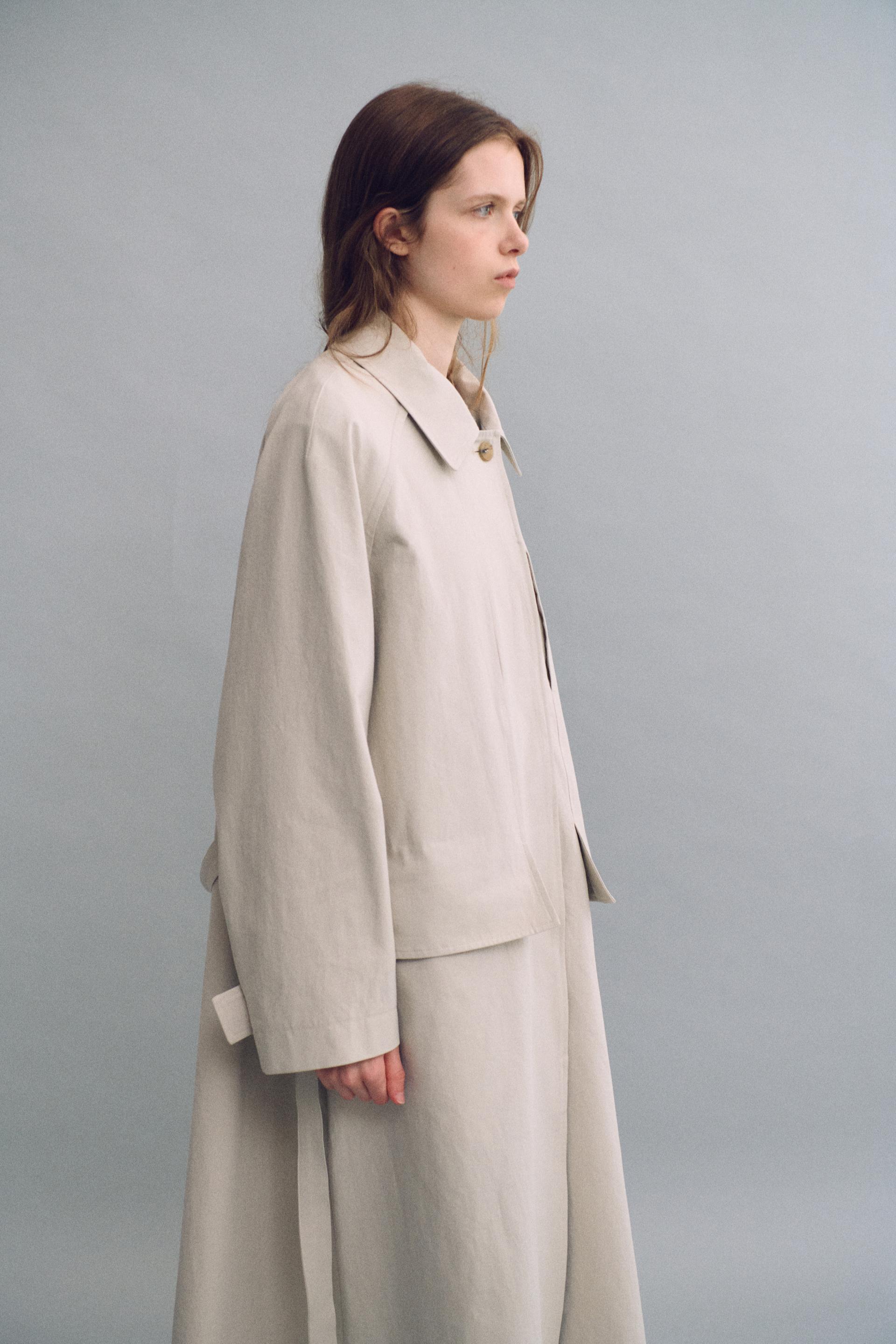 vent trench coat (ivory)