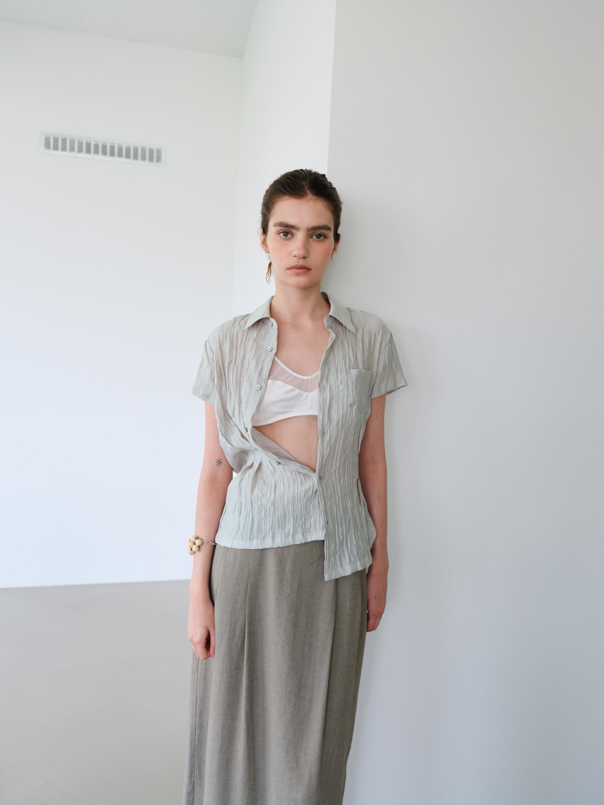 [5차 재입고] ripple half shirts (dusty mint)