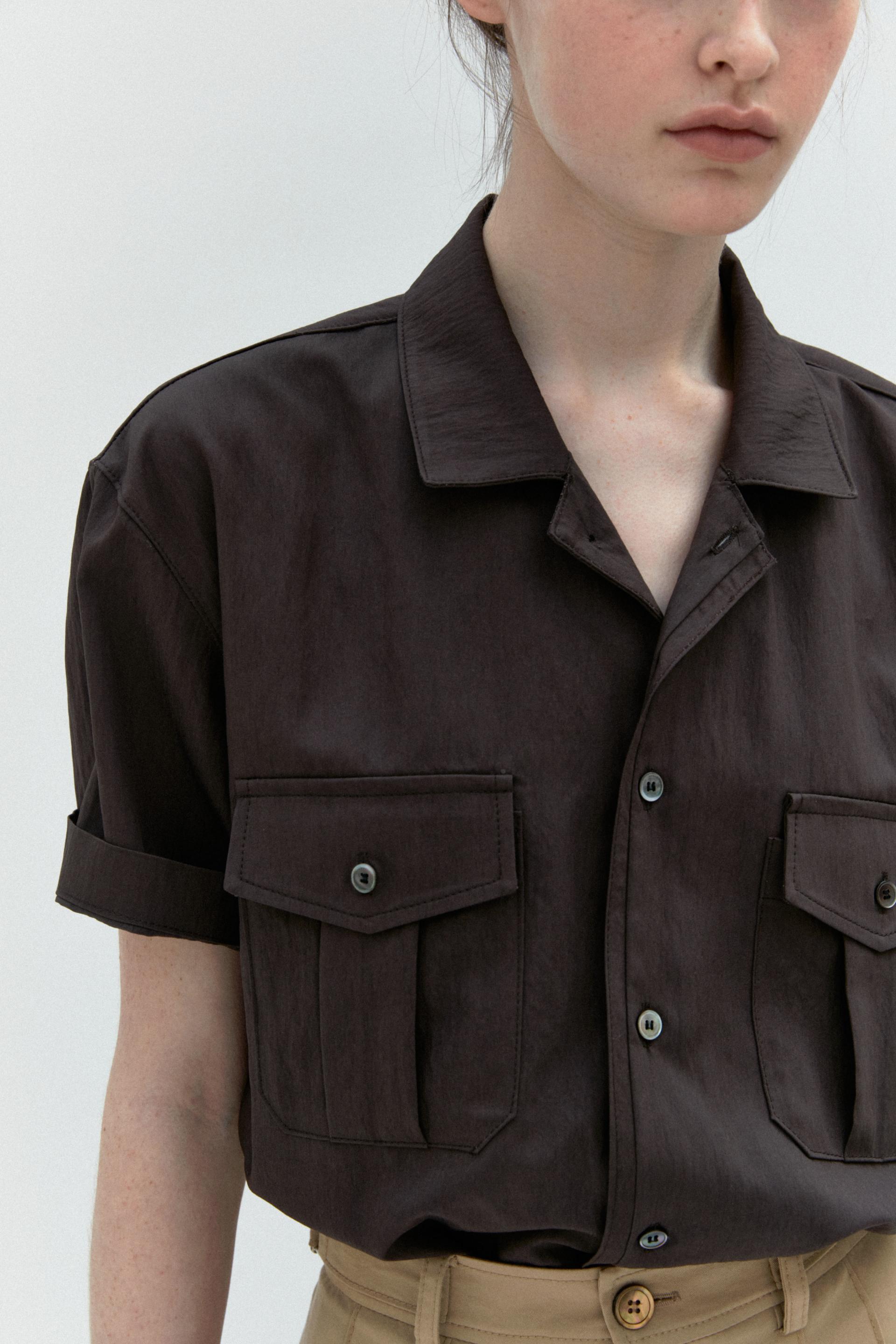 [14차 재입고 5/22 순차배송] wrinkled lapel shirts (brown)
