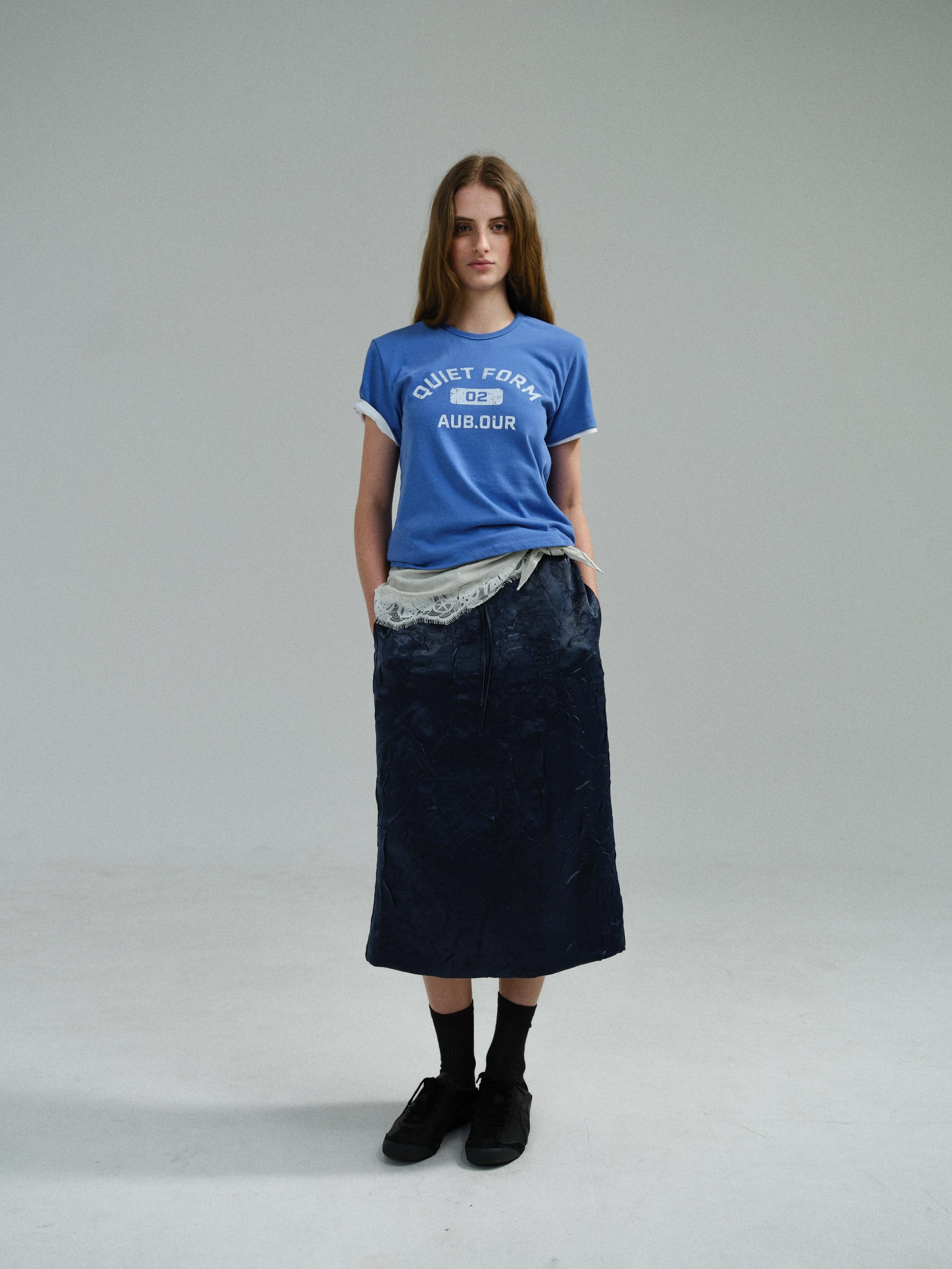 putty satin skirt (navy)
