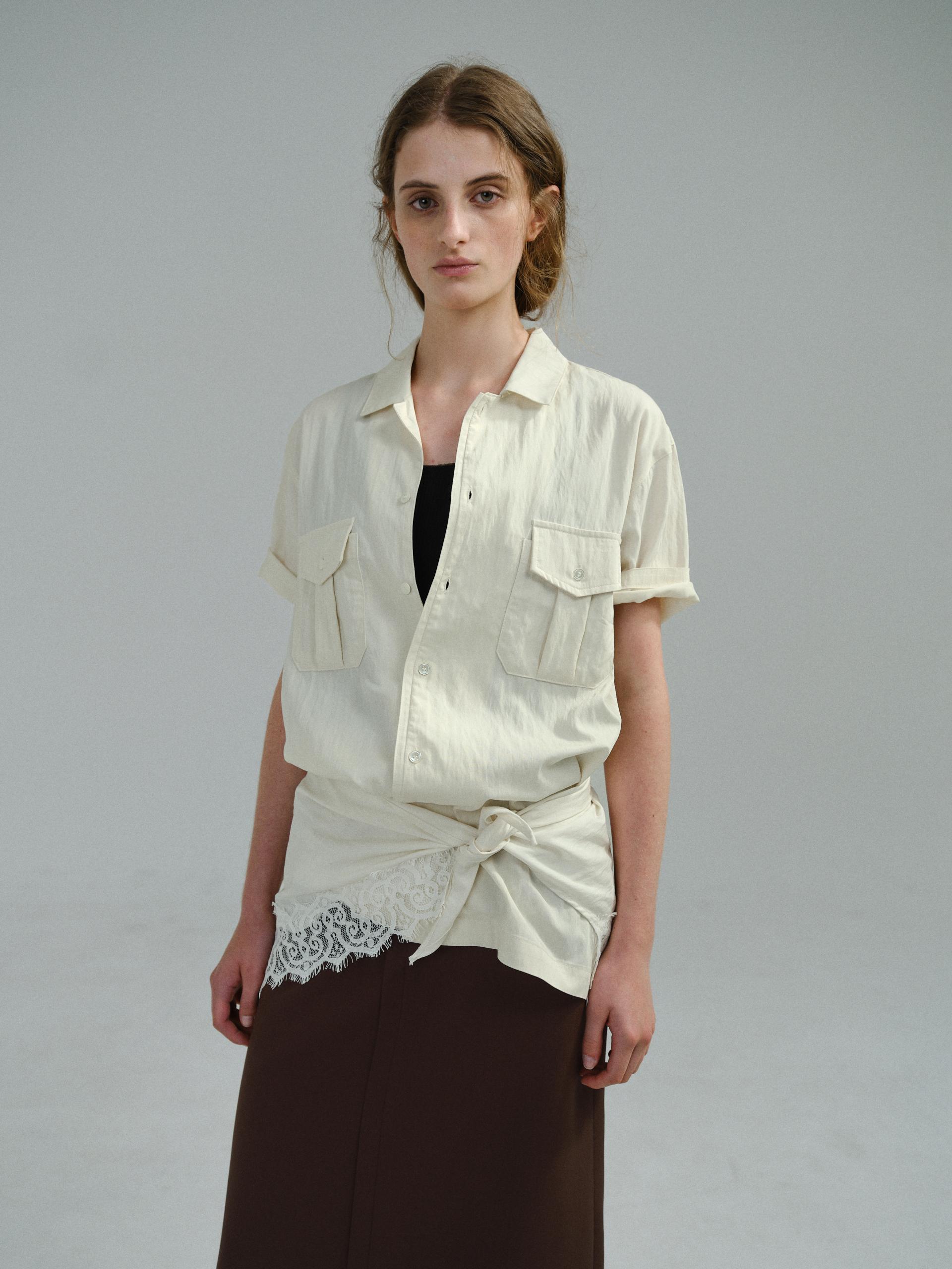 [7차 재입고 5/22 순차배송] wrinkled lapel shirts (ivory)