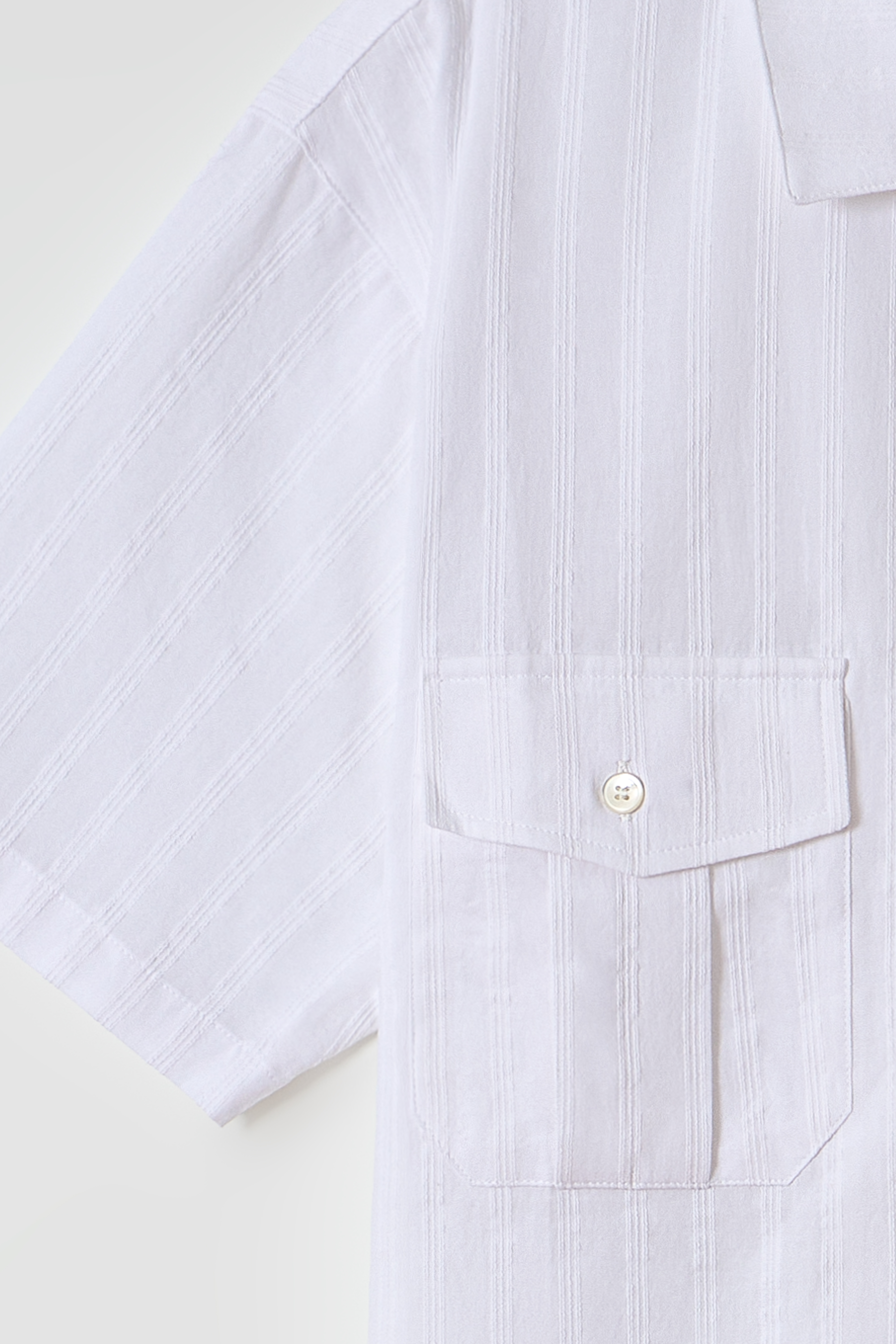 [10차 재입고] wrinkled lapel shirts (white stripe)
