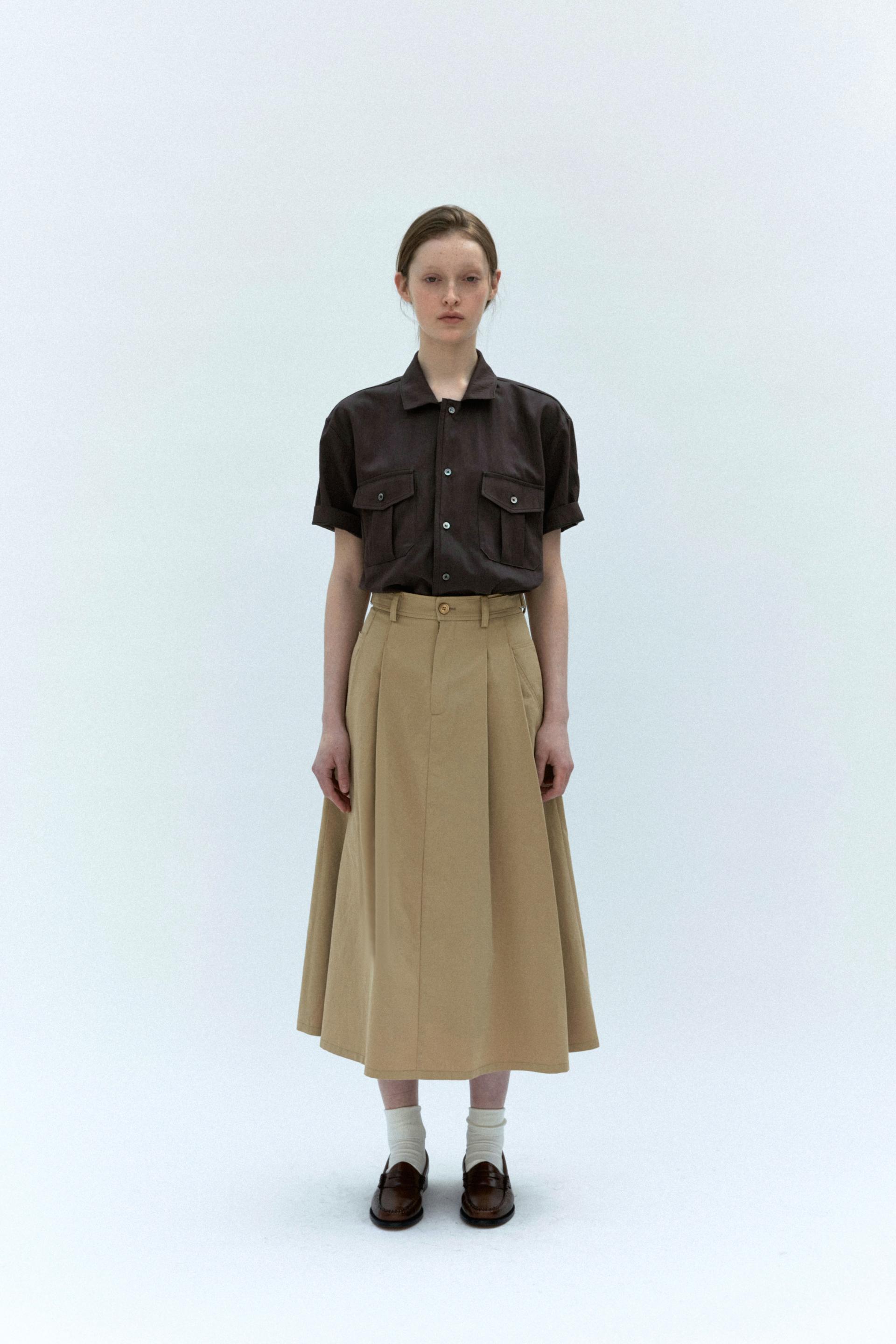 [14차 재입고 5/22 순차배송] wrinkled lapel shirts (brown)
