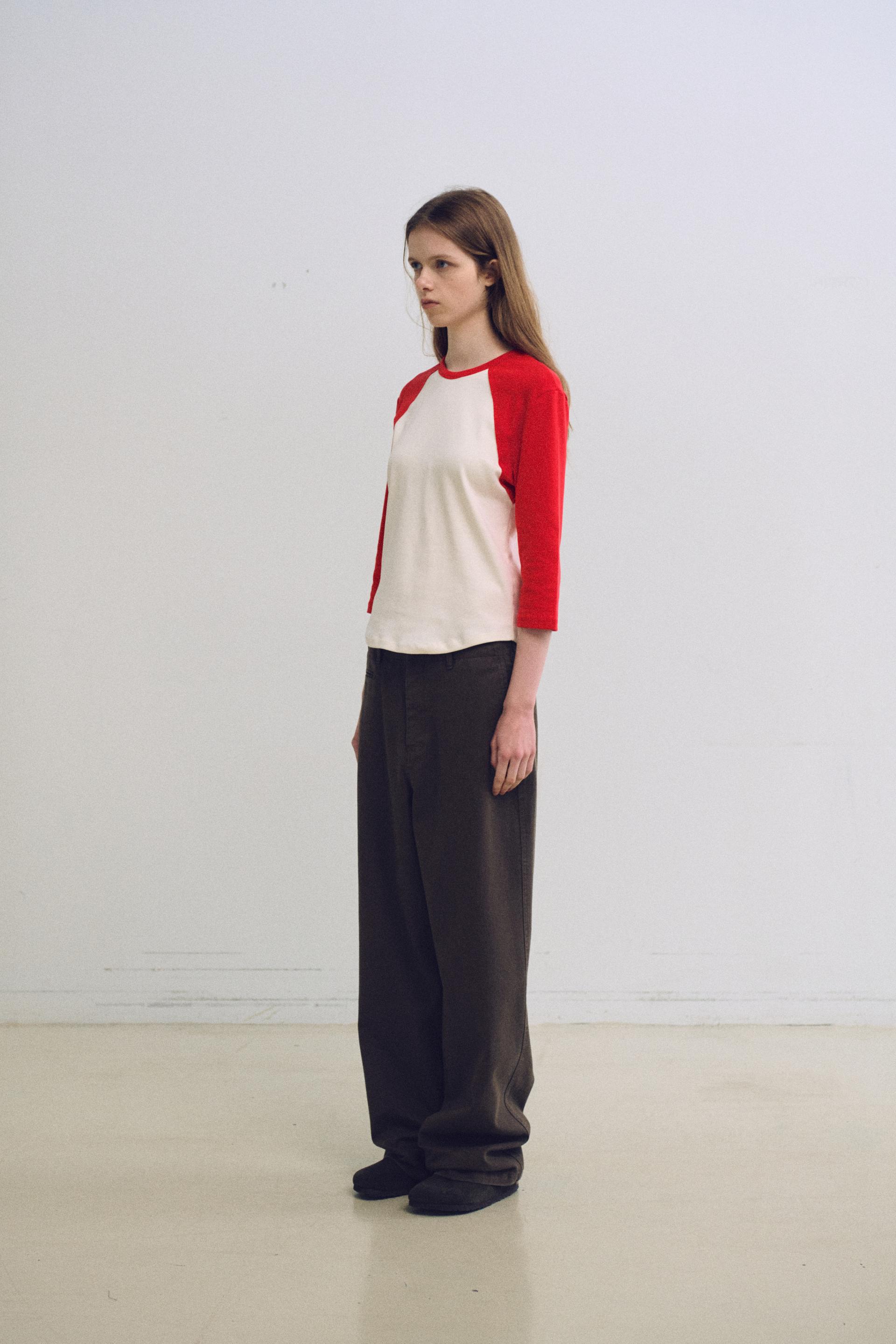 raw raglan t-shirt (red)