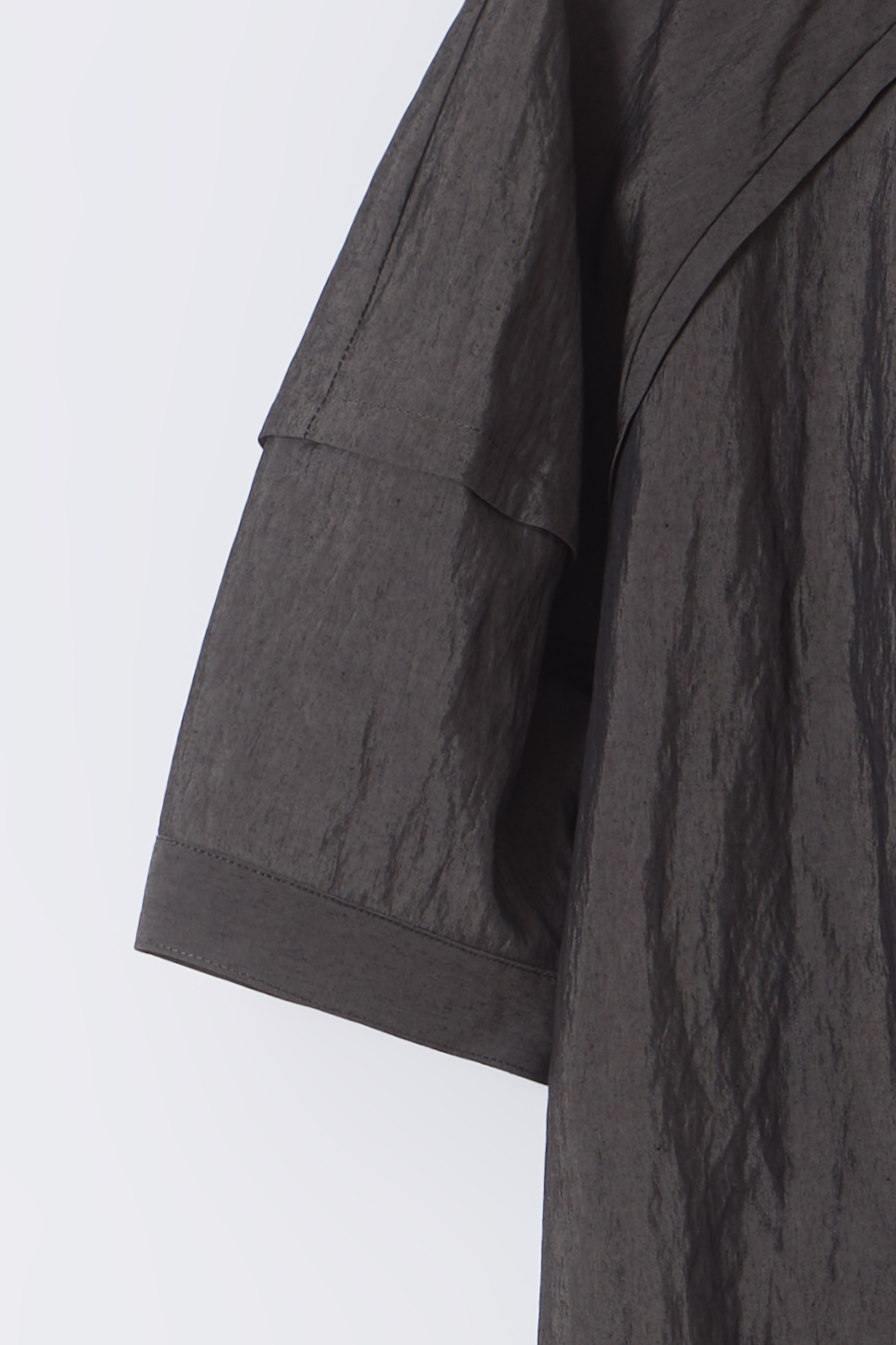 [2차 재입고] arc half blouse (charcoal brown)