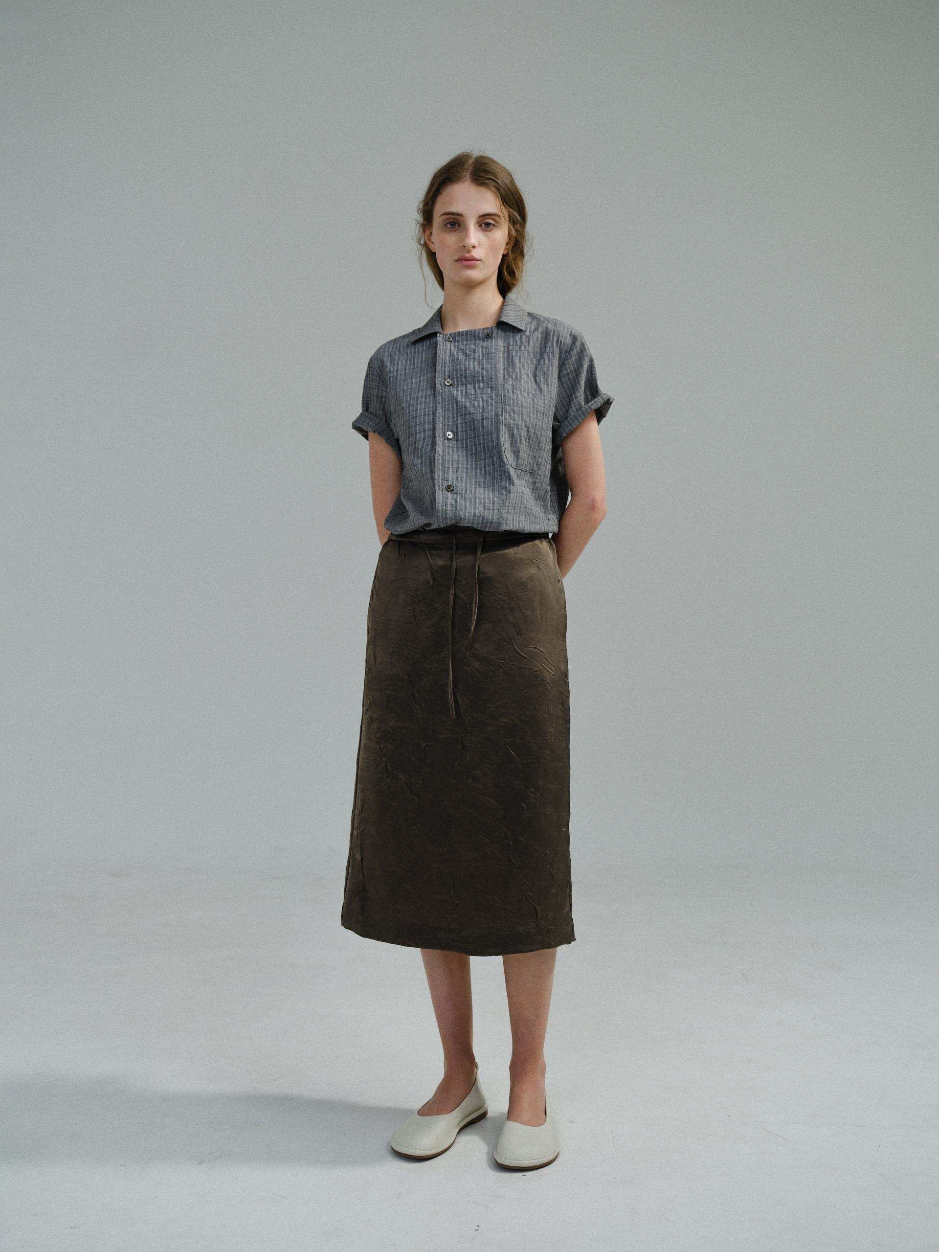 putty satin skirt (brown)