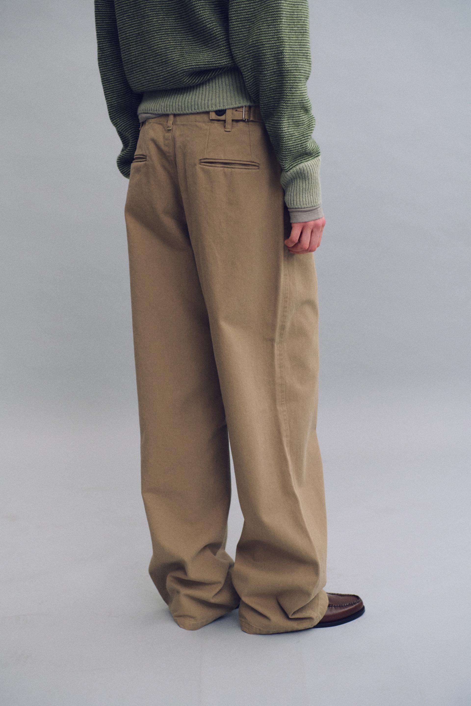 washed buckle pants (vintage beige)