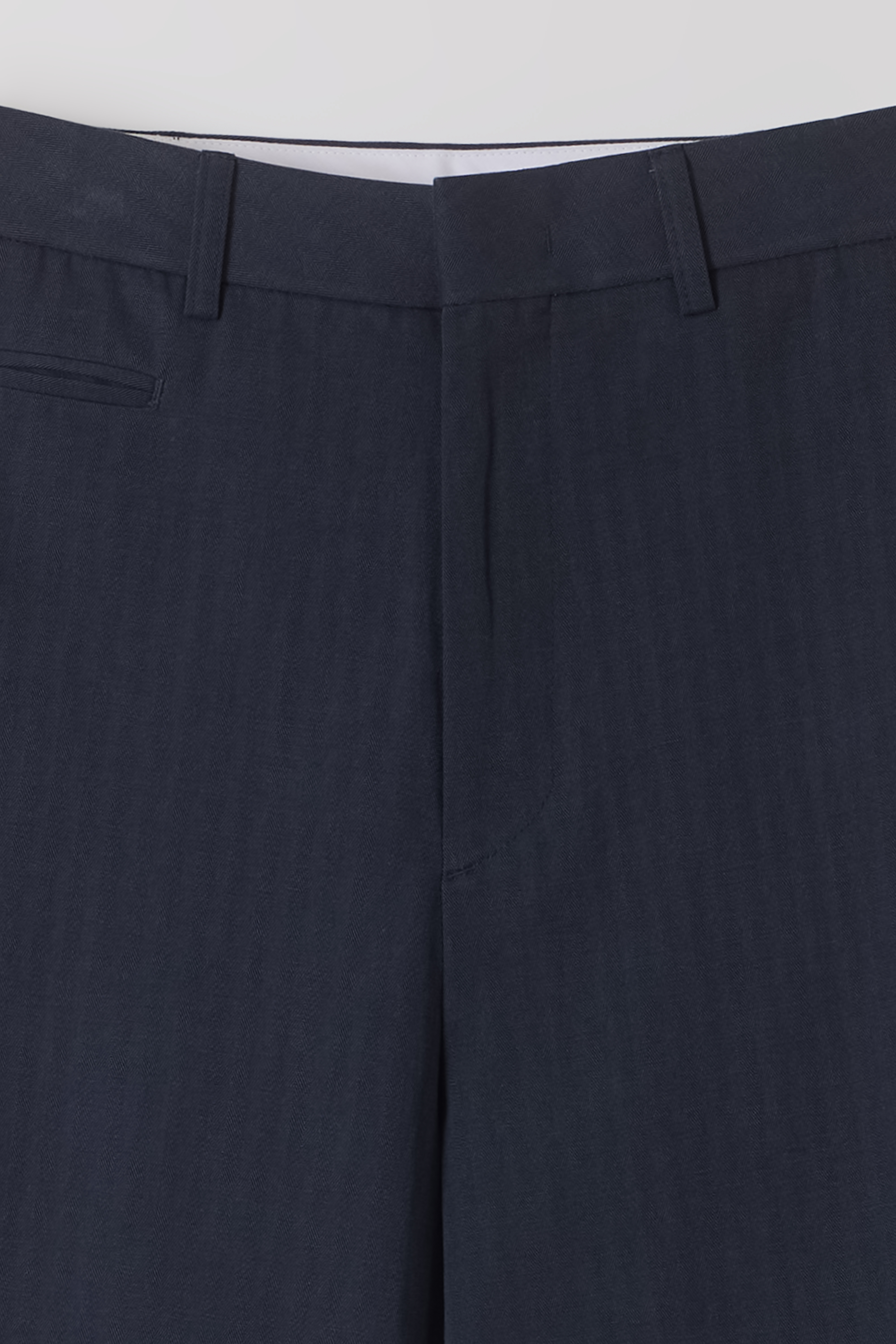 curved triple lip pants (herringbone navy)