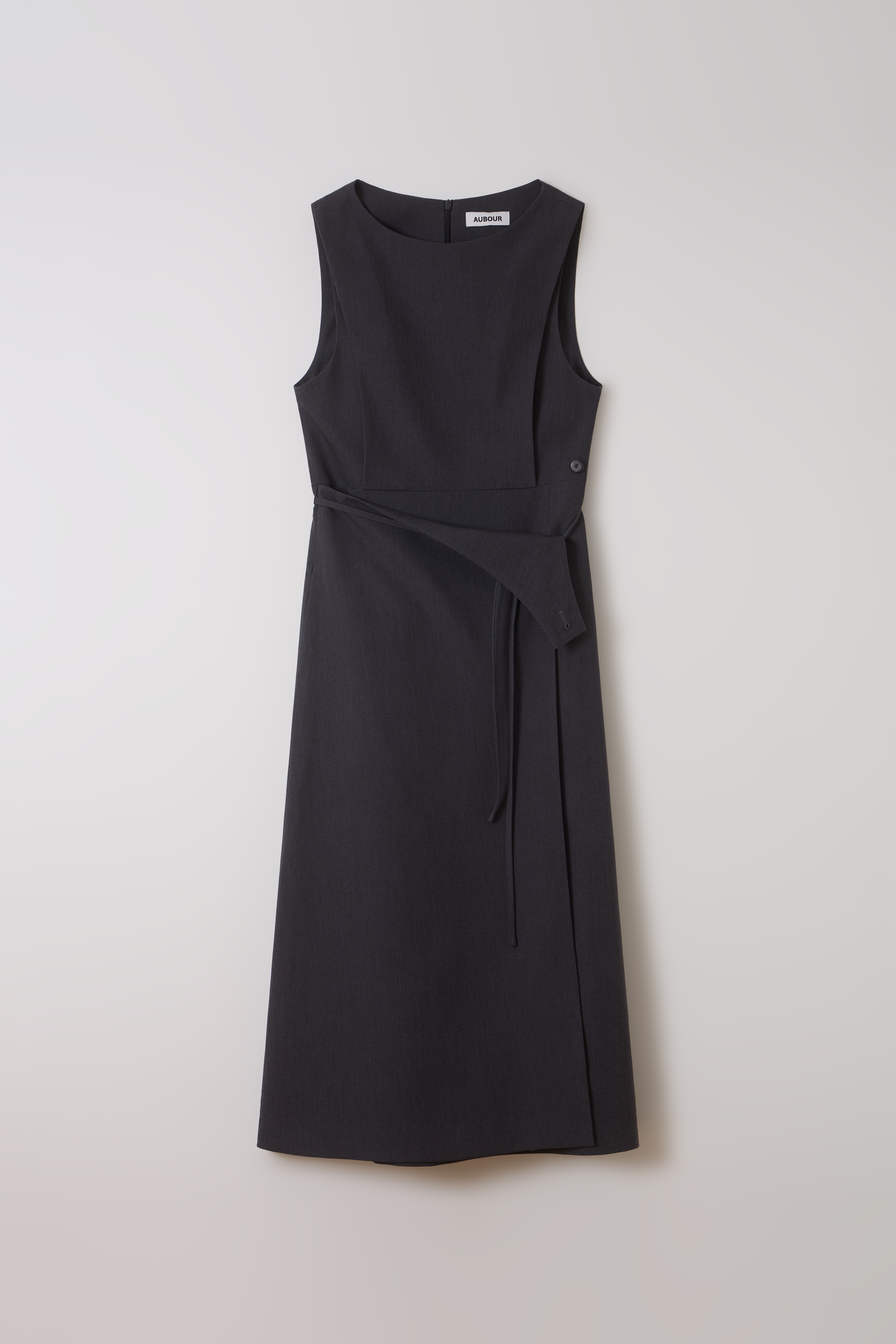 wrap button dress (grey)