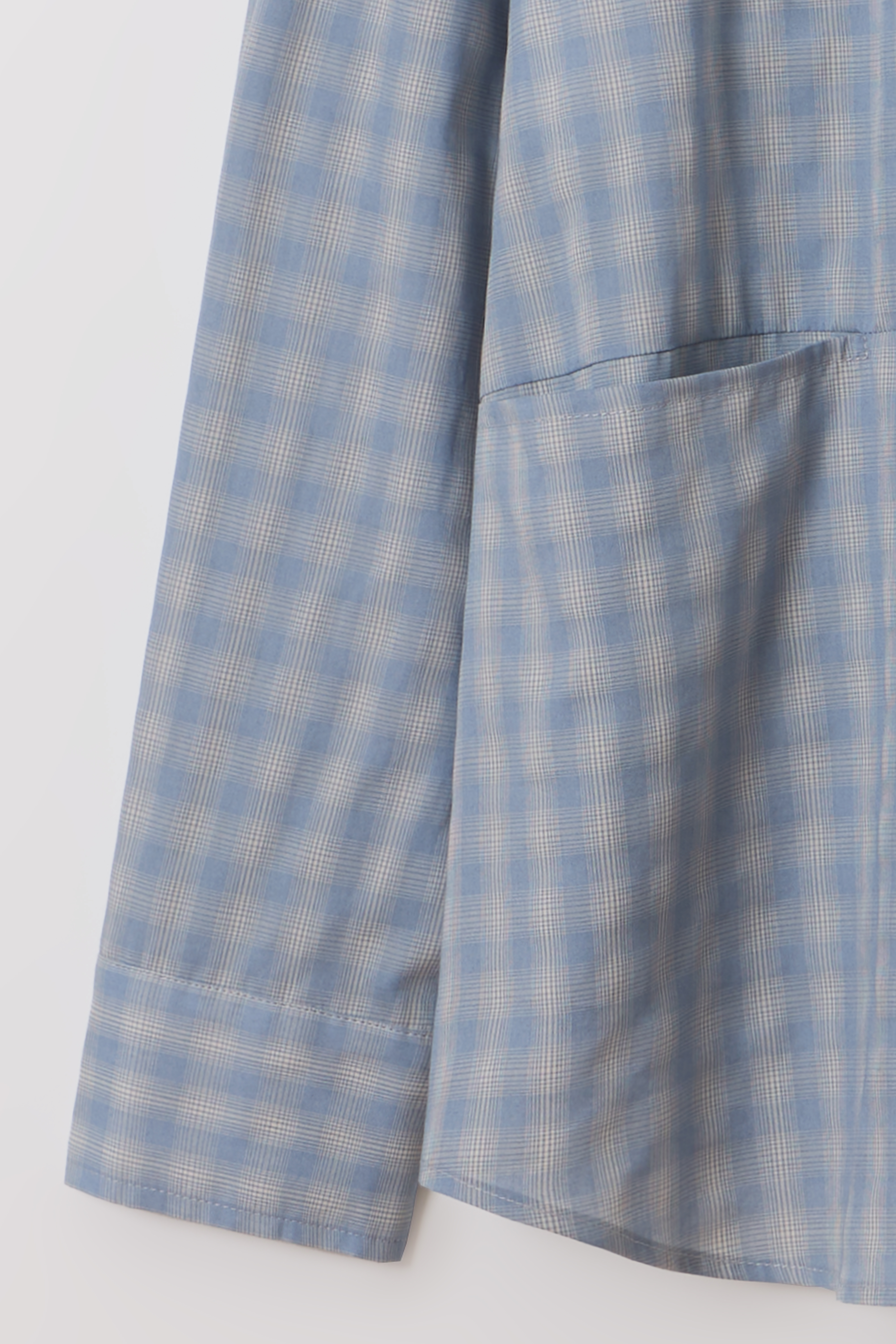 ease belted shirt (check blue)