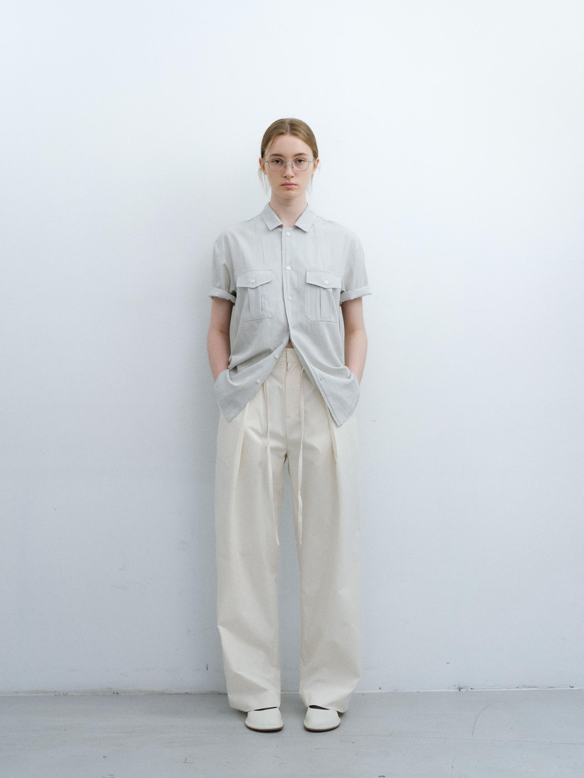 [13차 재입고 5/22 순차배송] wrinkled lapel shirts (mint grey)