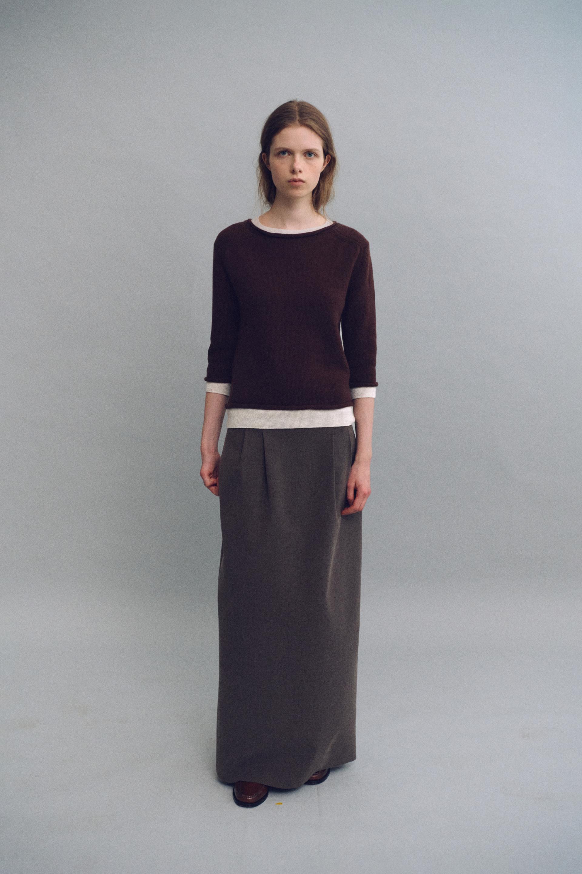 layered roll knit (brown)