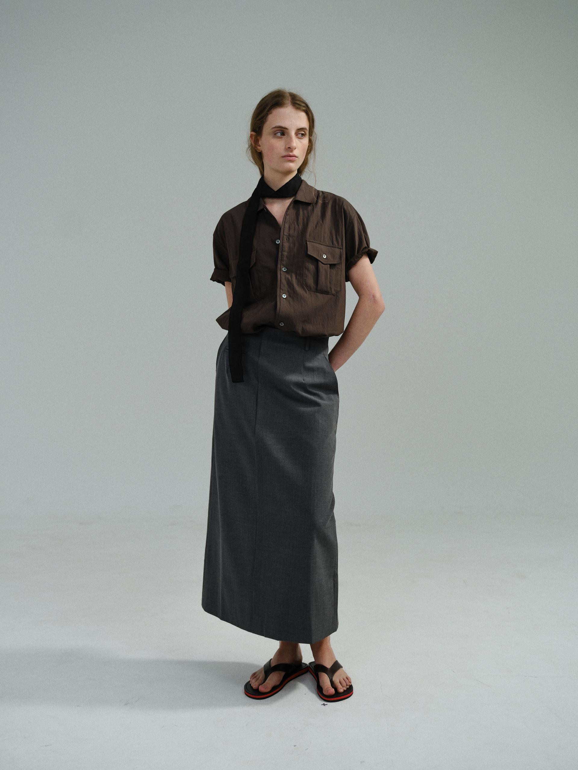 [14차 재입고 5/22 순차배송] wrinkled lapel shirts (brown)