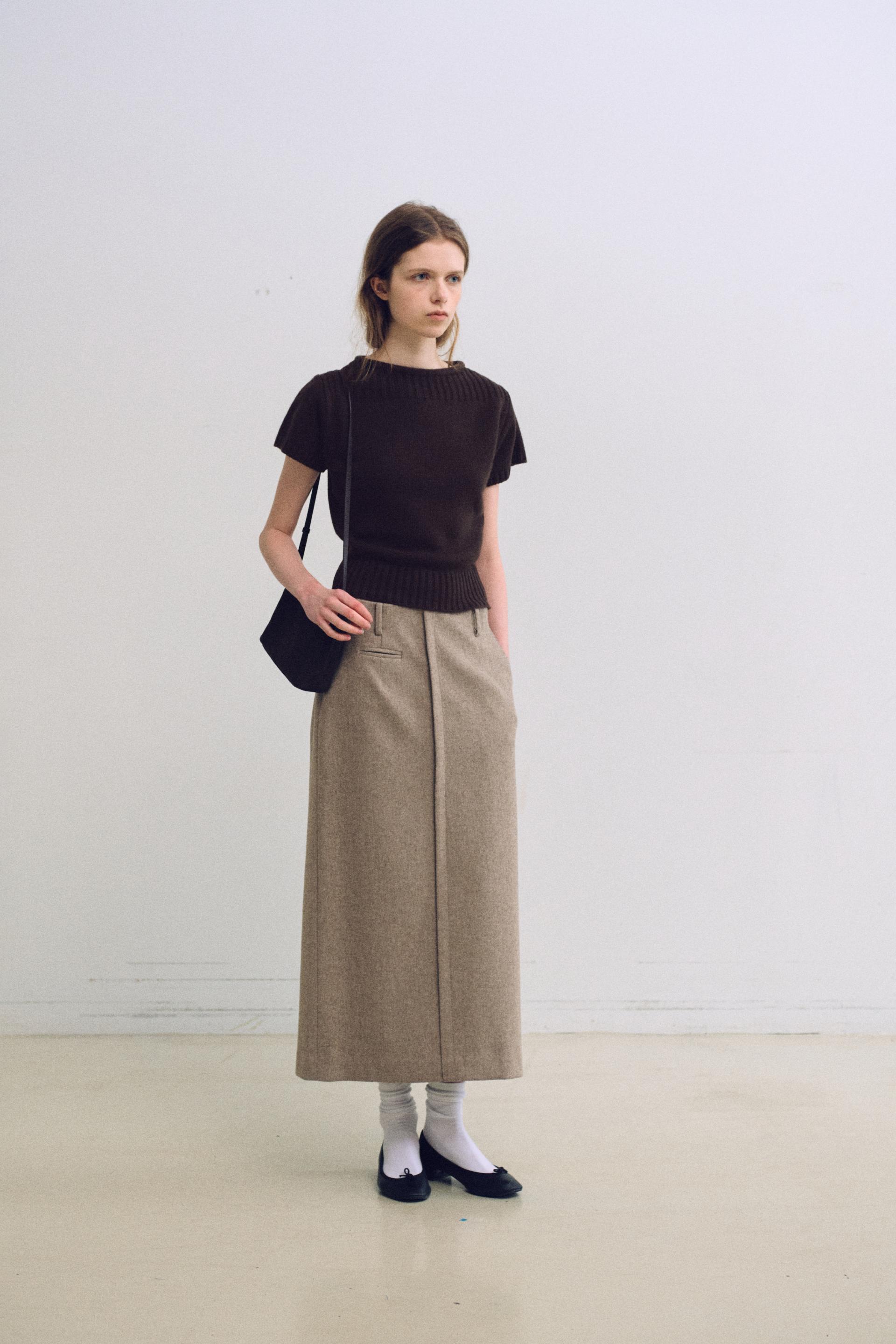 [4차 재입고 9/11 순차배송] boat-neck half knit (dark brown)