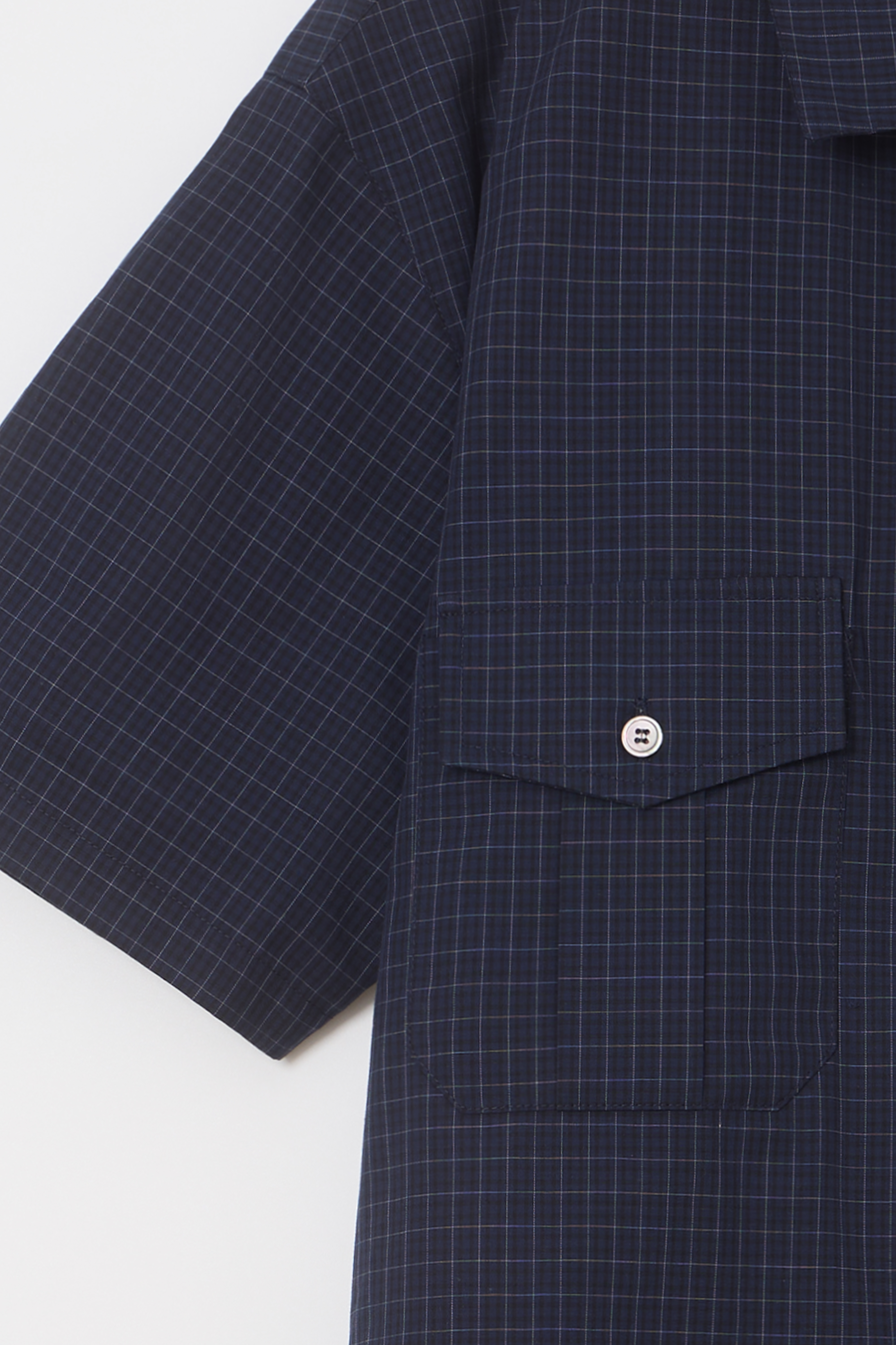 [2차 재입고] wrinkled lapel shirts (navy check)