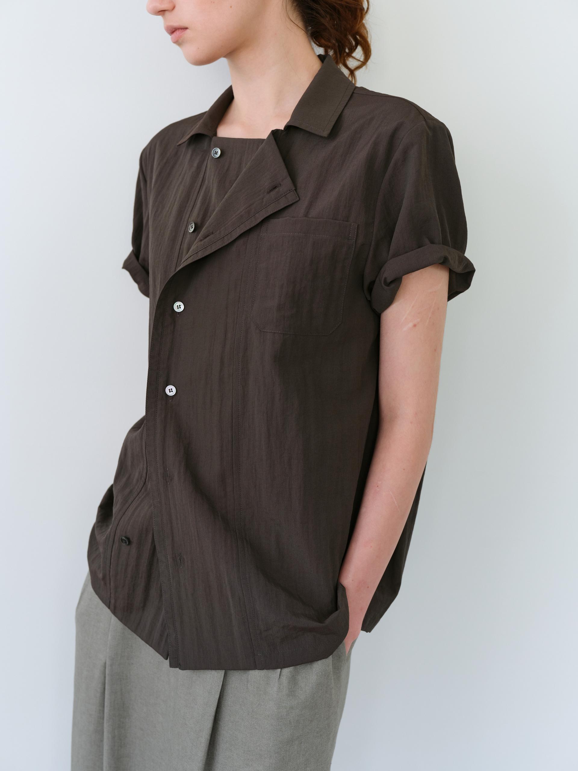 overlap half shirt (brown)