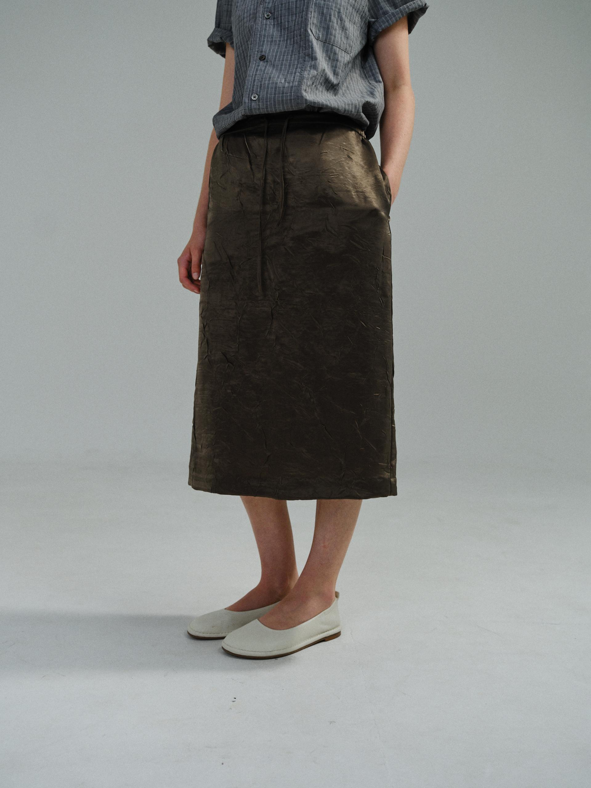 putty satin skirt (brown)