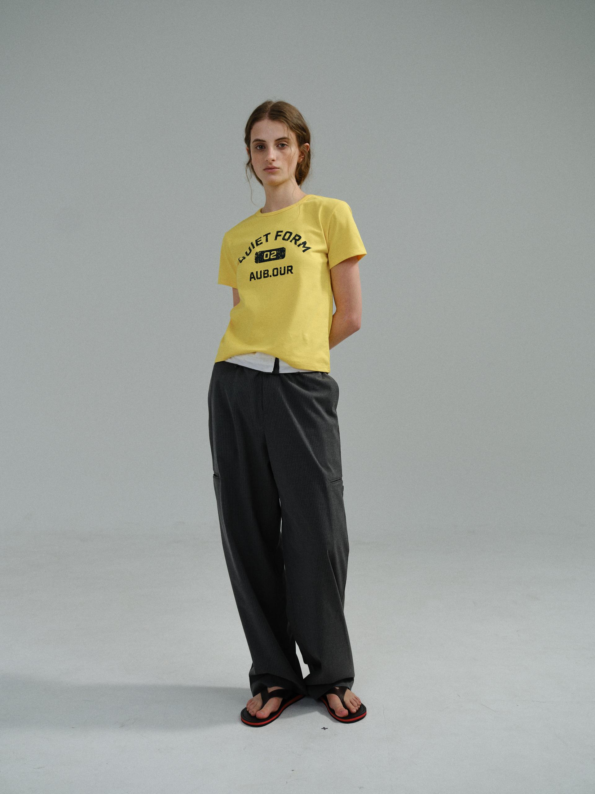 curved triple lip pants (grey stripe)