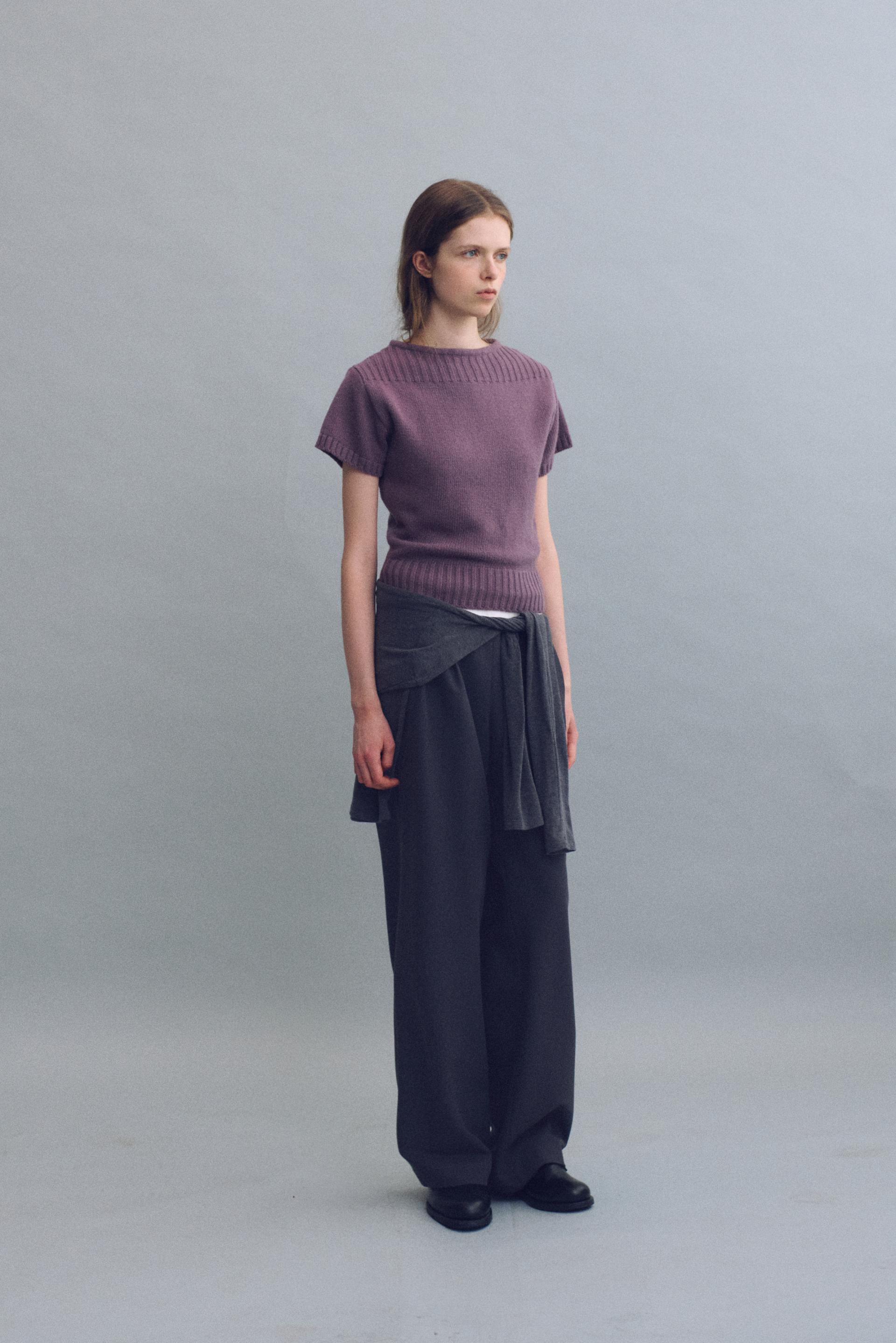 boat-neck half knit (mauve)