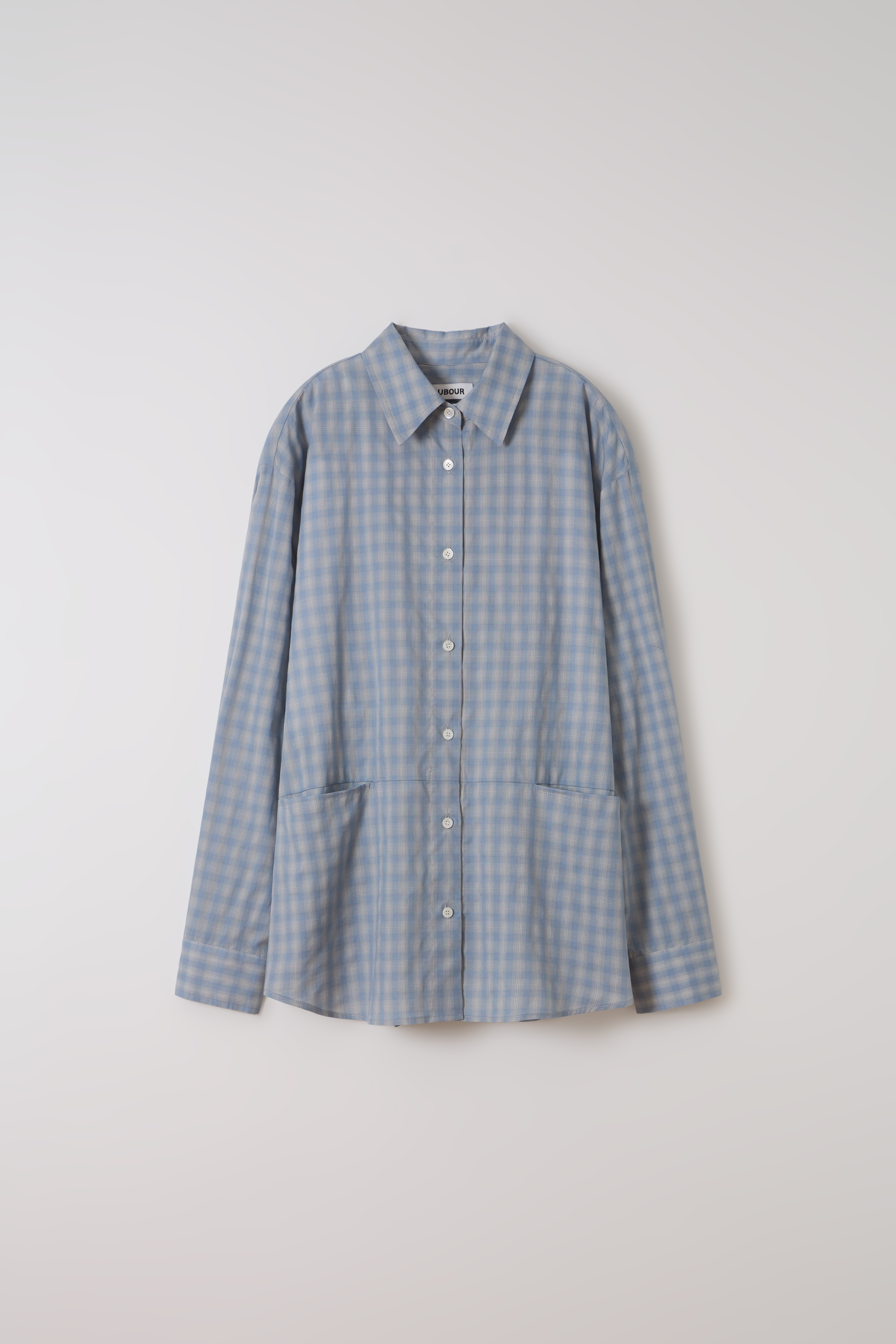 ease belted shirt (check blue)