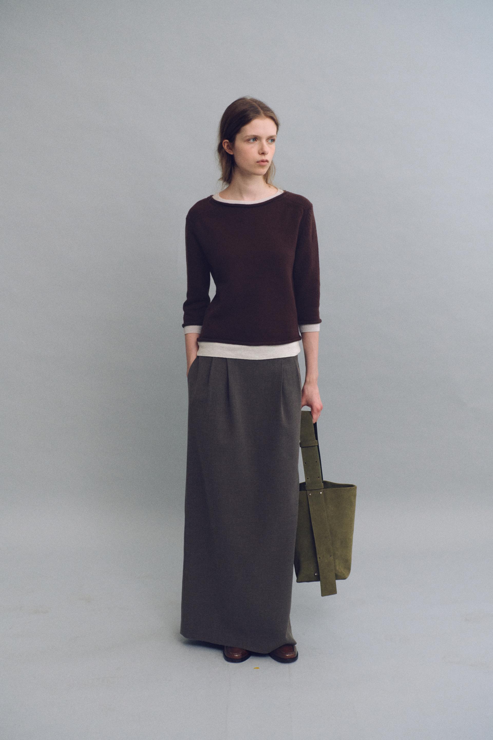 layered roll knit (brown)