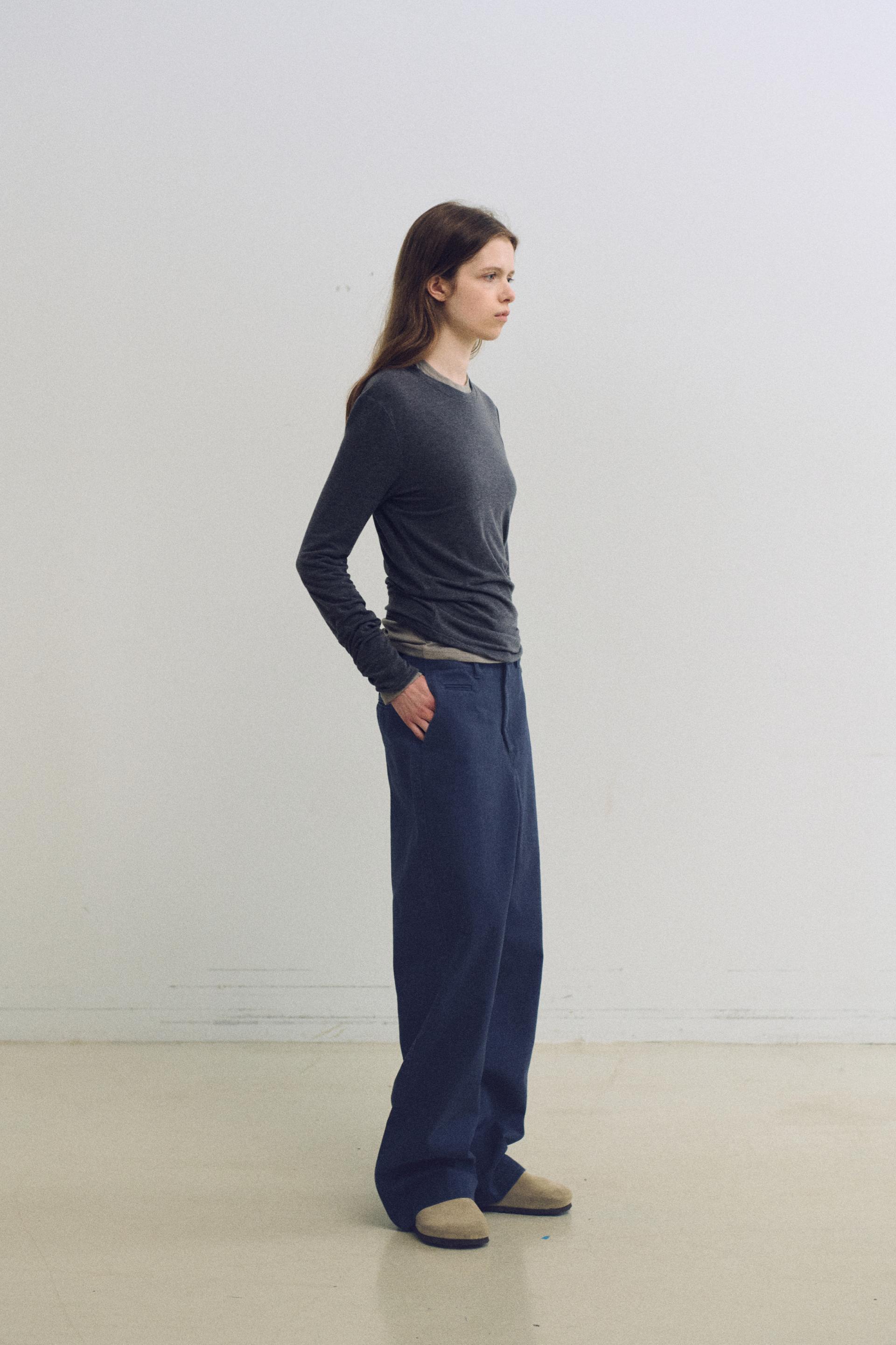 washed buckle pants (vintage blue)