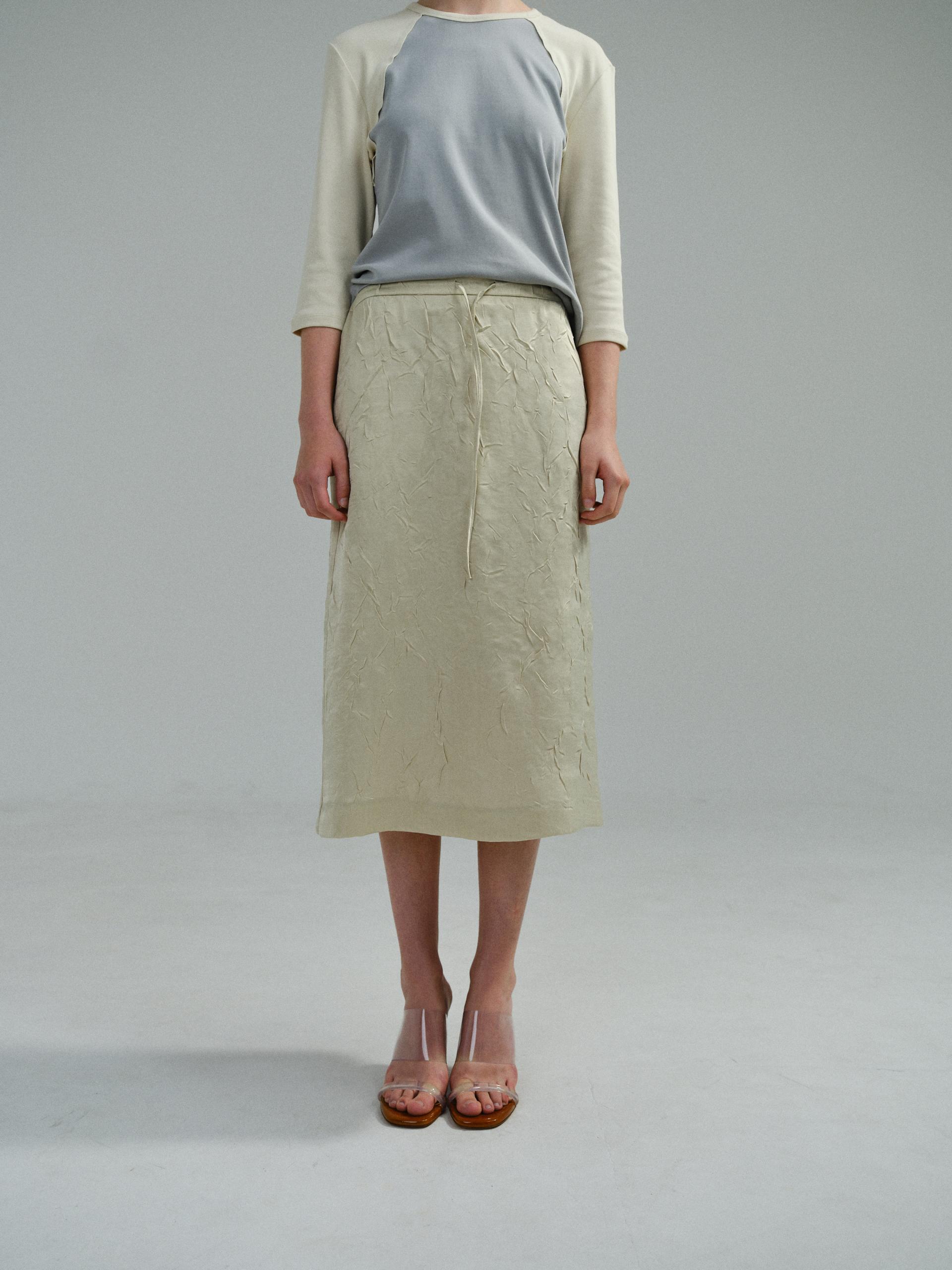 putty satin skirt (citron yellow)