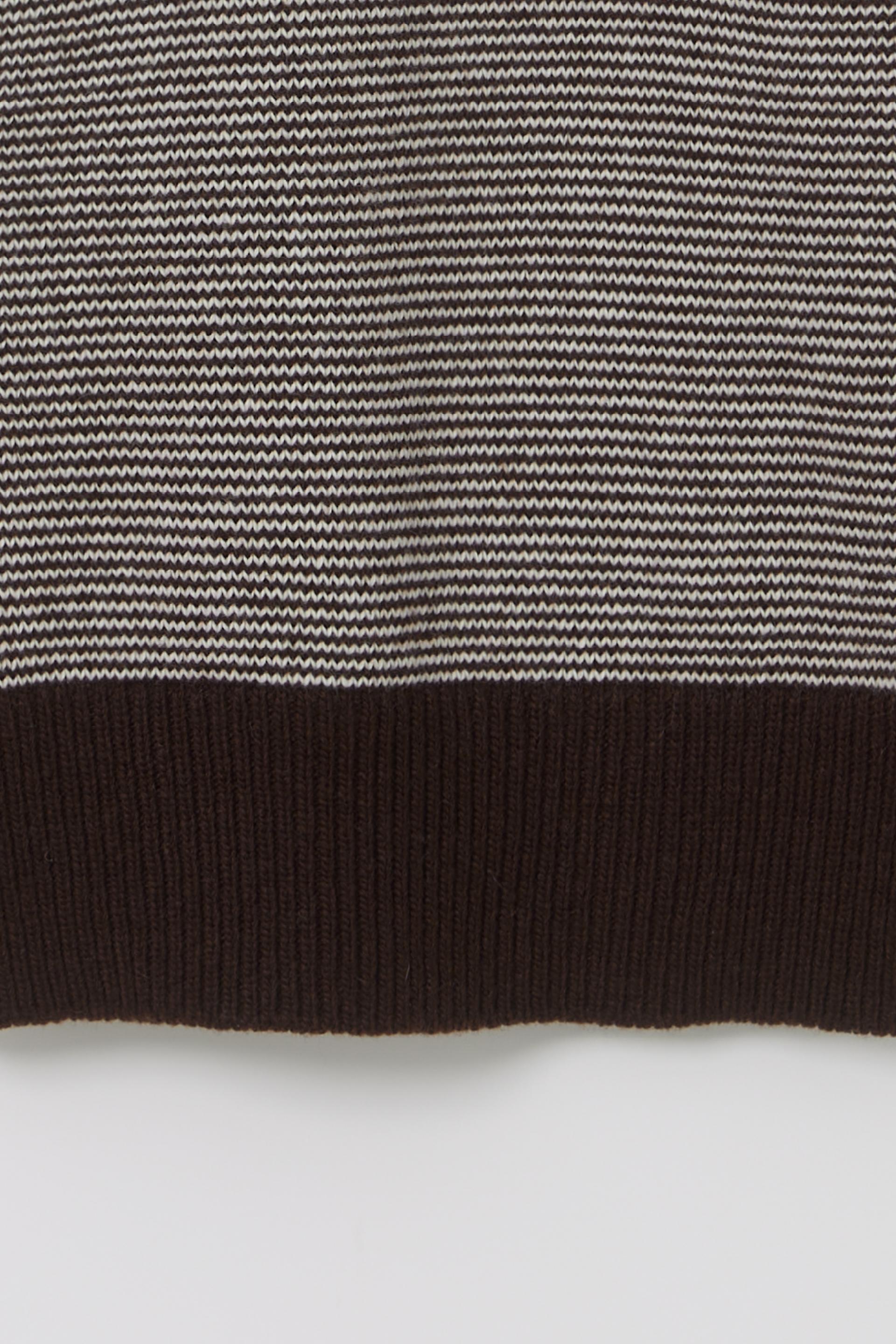 pipe v-neck knit (stripe brown)