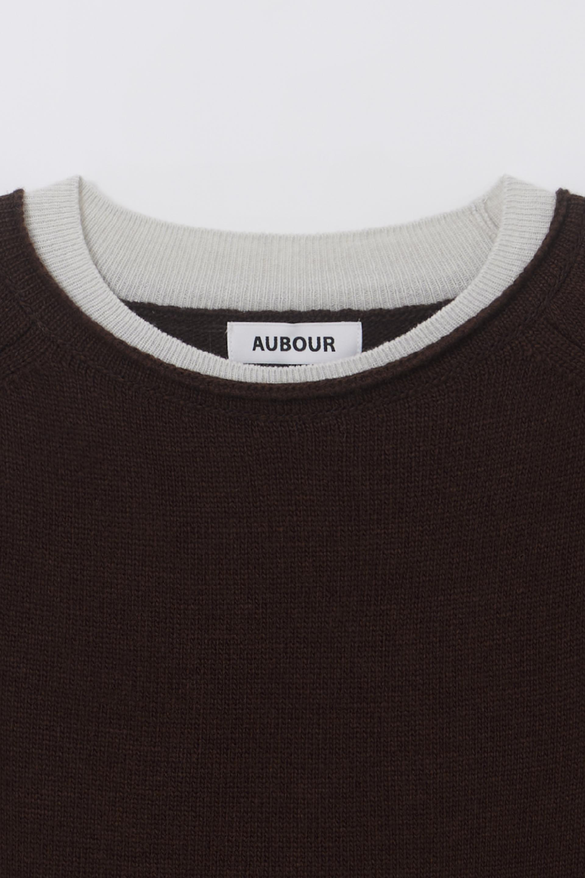 layered roll knit (brown)