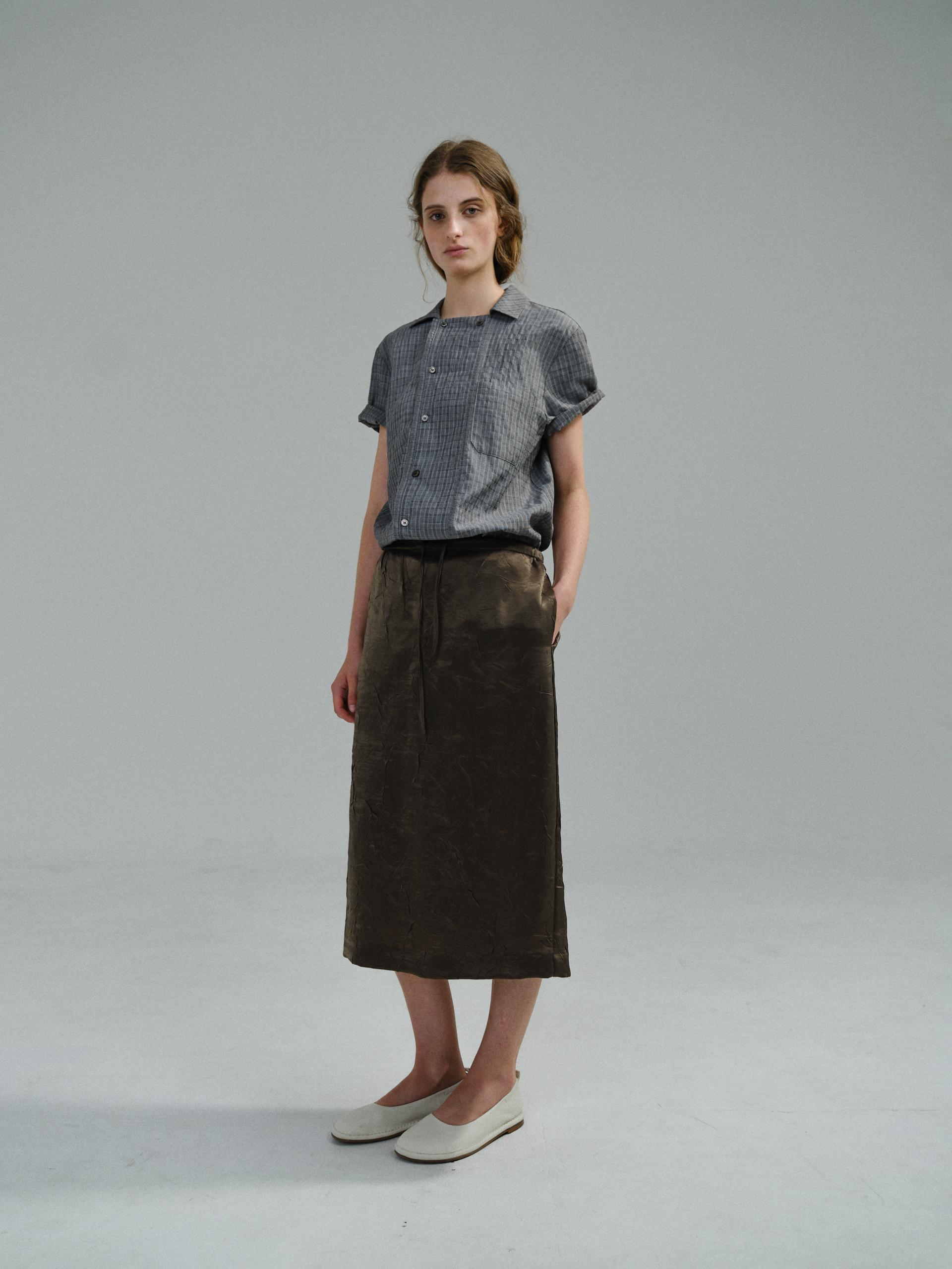 double structure shirt (grey check)