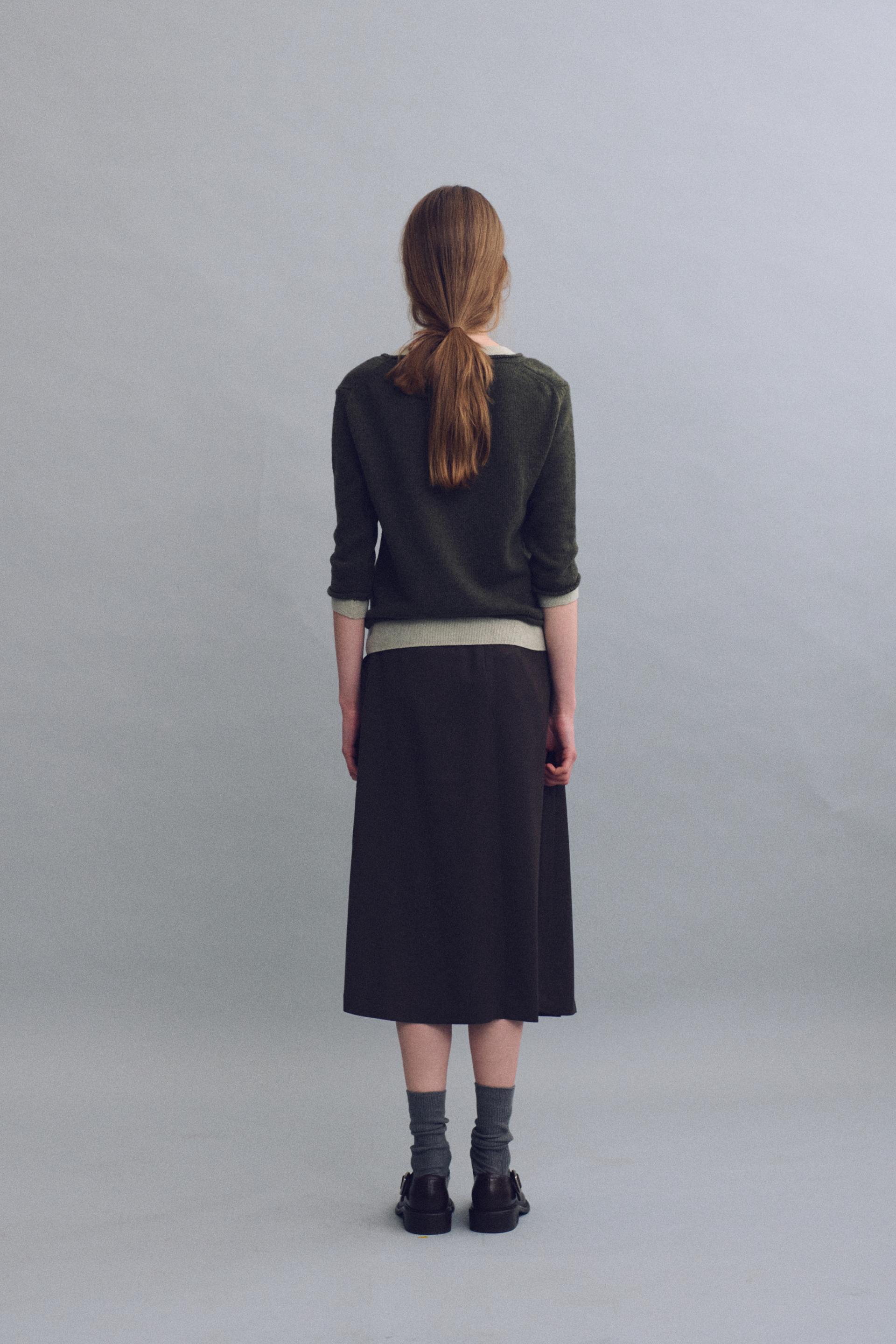 layered roll knit (olive)