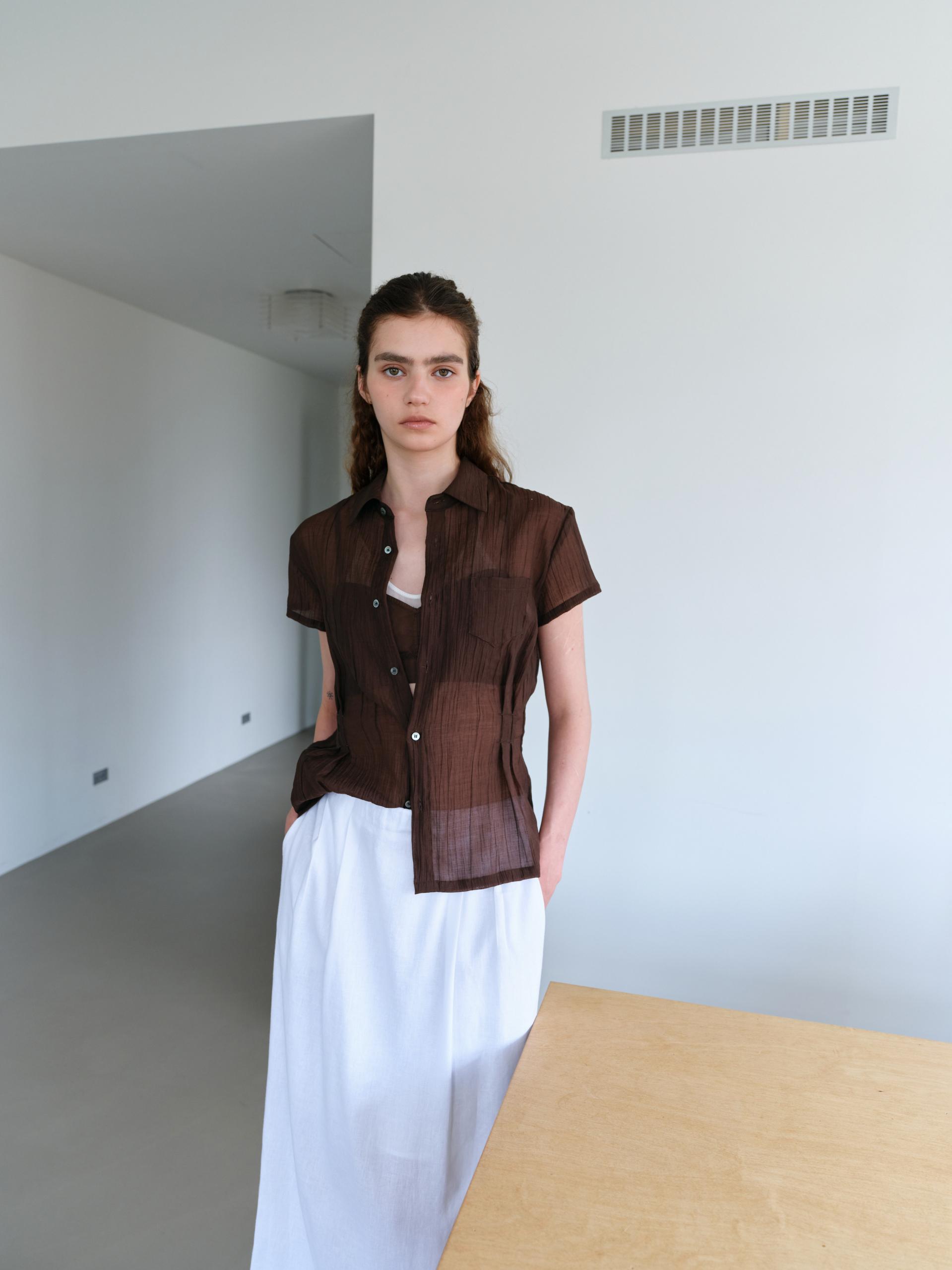 ripple half shirts (brown)