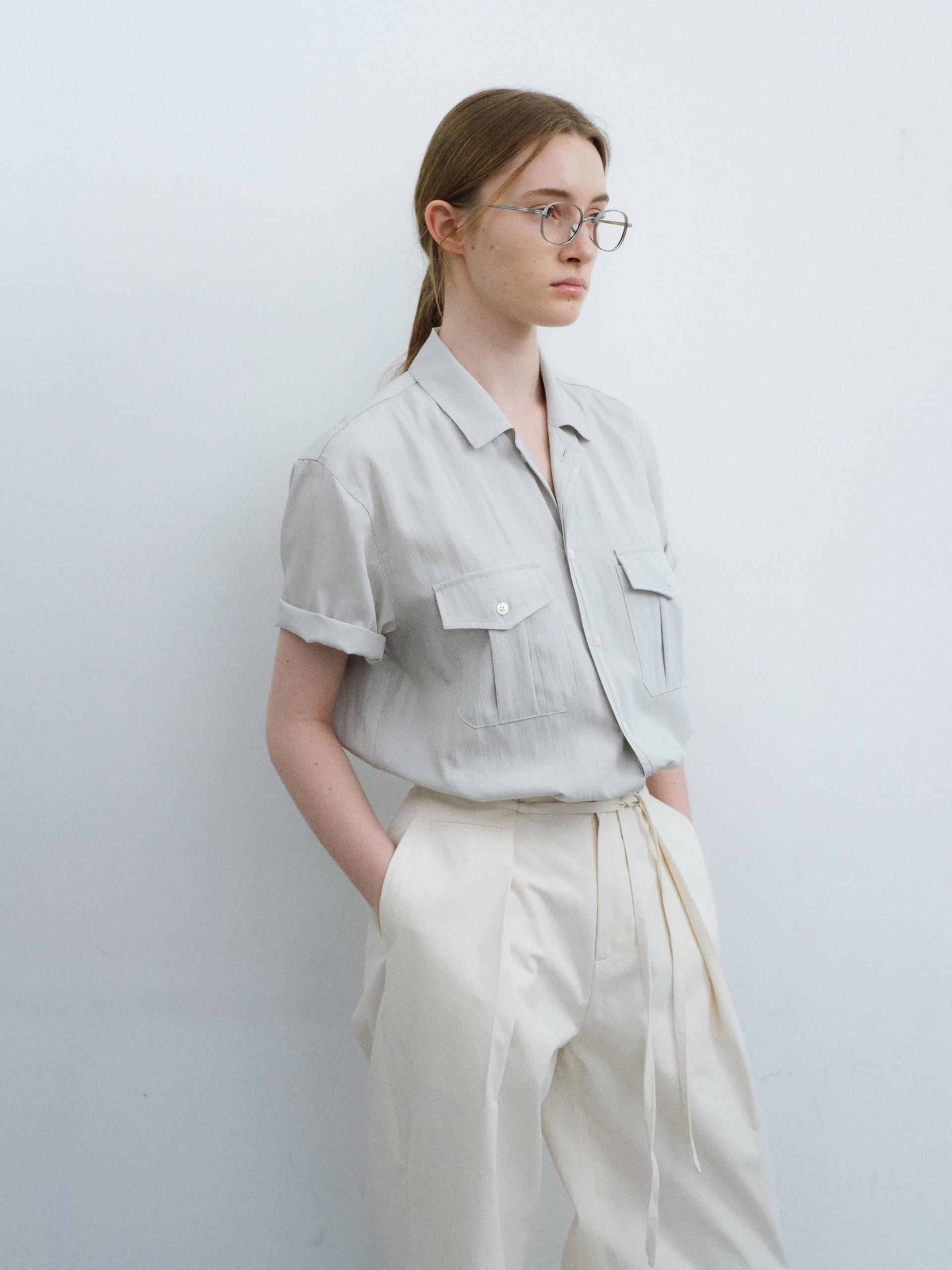 [13차 재입고 5/22 순차배송] wrinkled lapel shirts (mint grey)