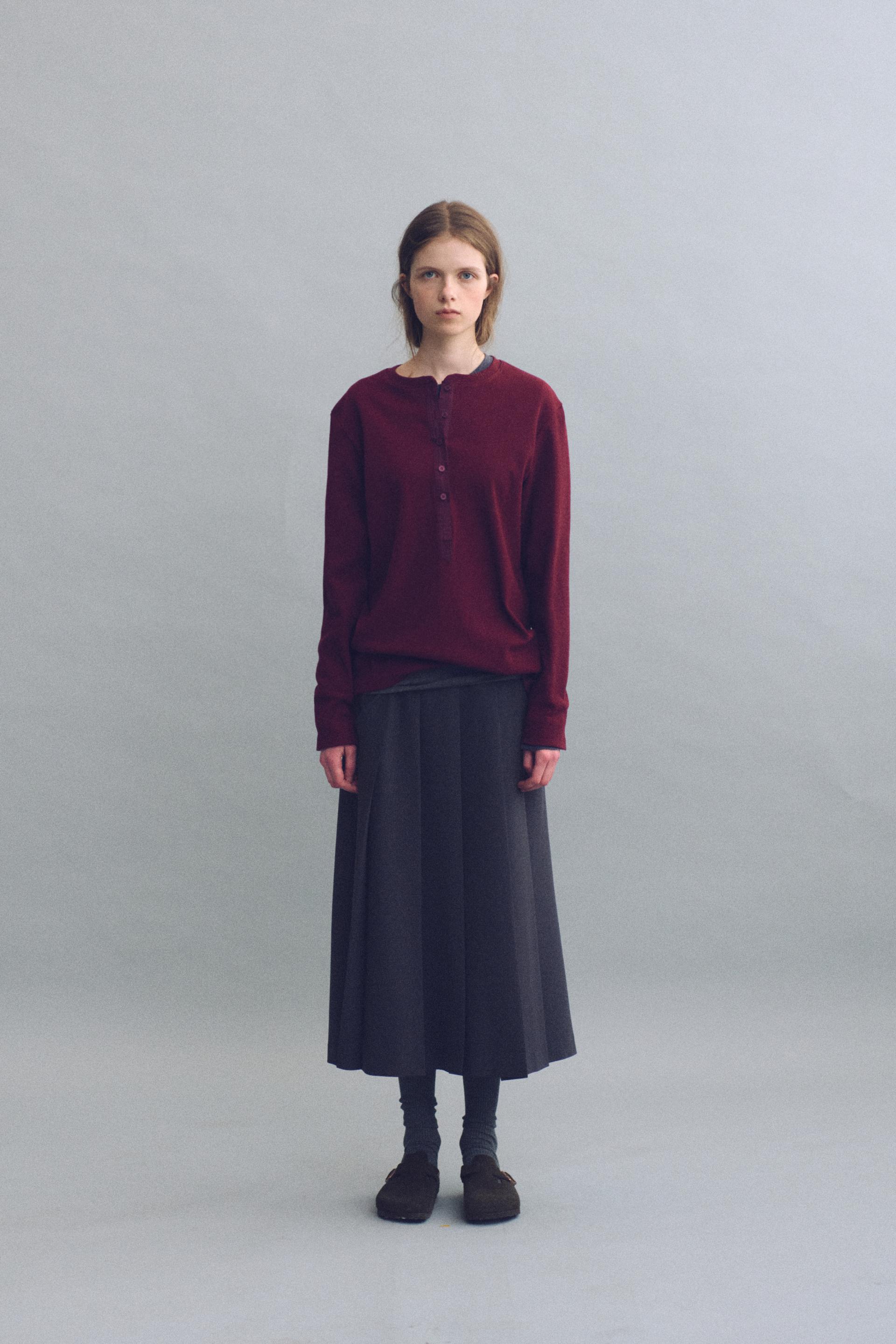 alter deep henley t-shirt (wine)