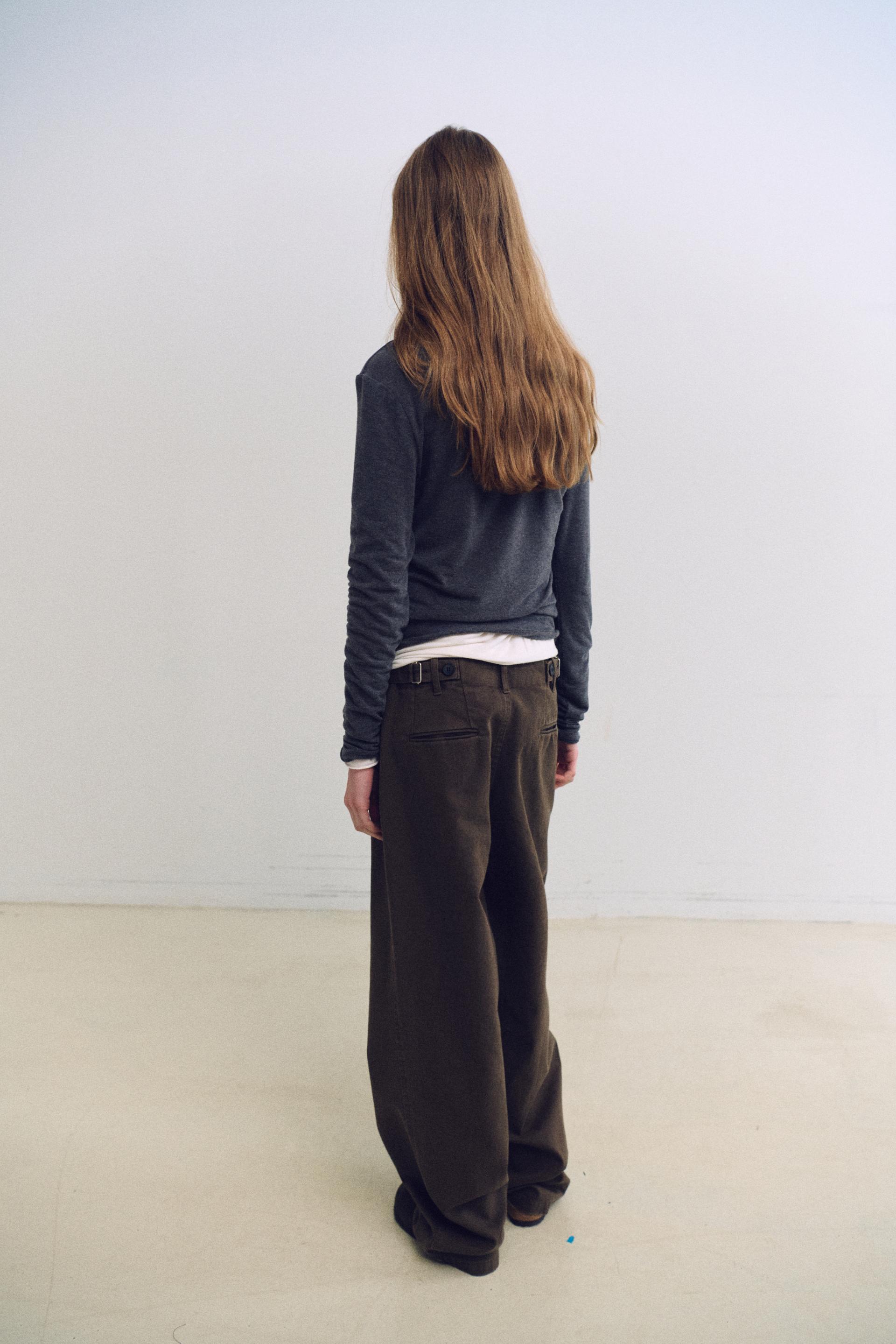 washed buckle pants (vintage brown)