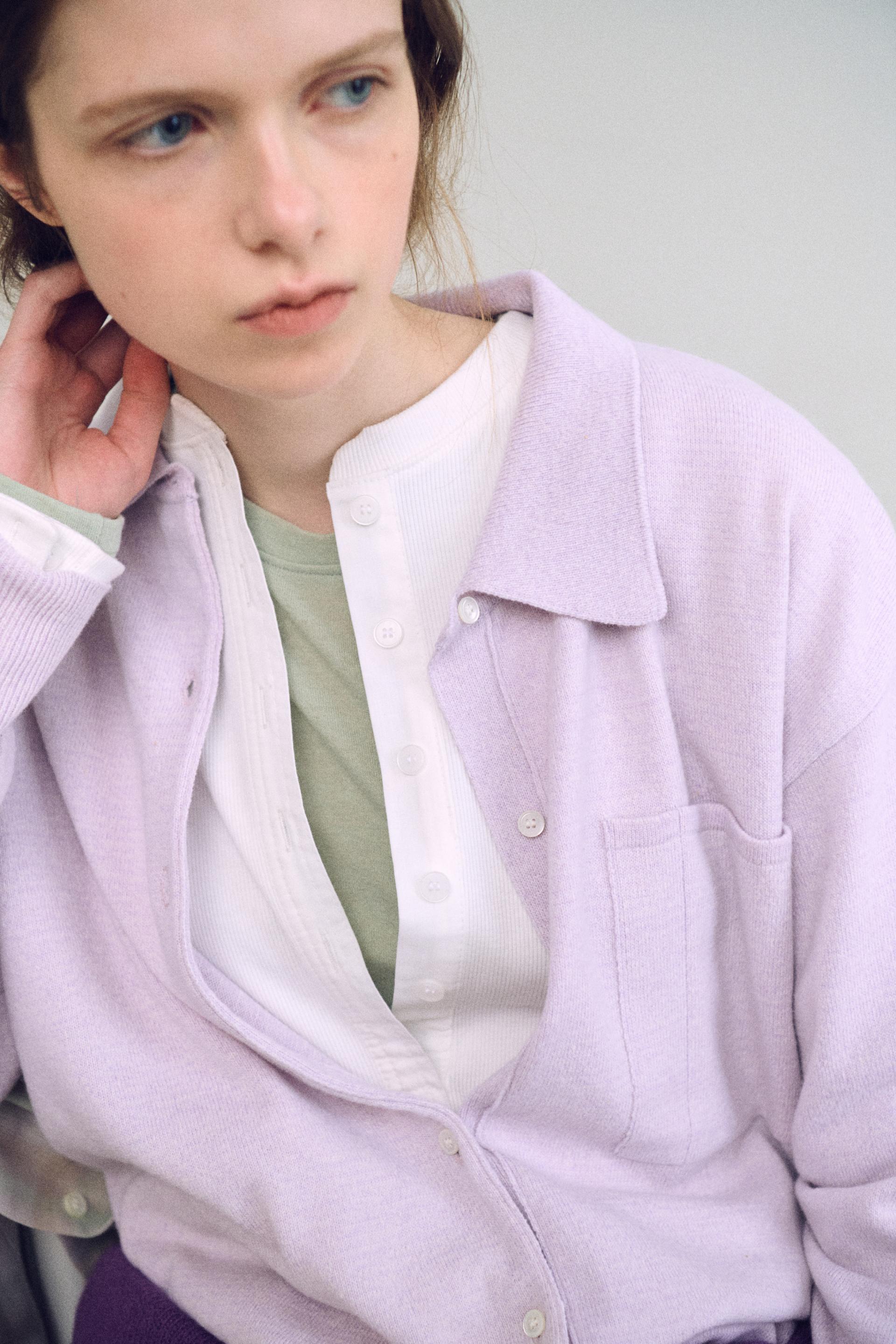 shirts pocket knit (soft pink)