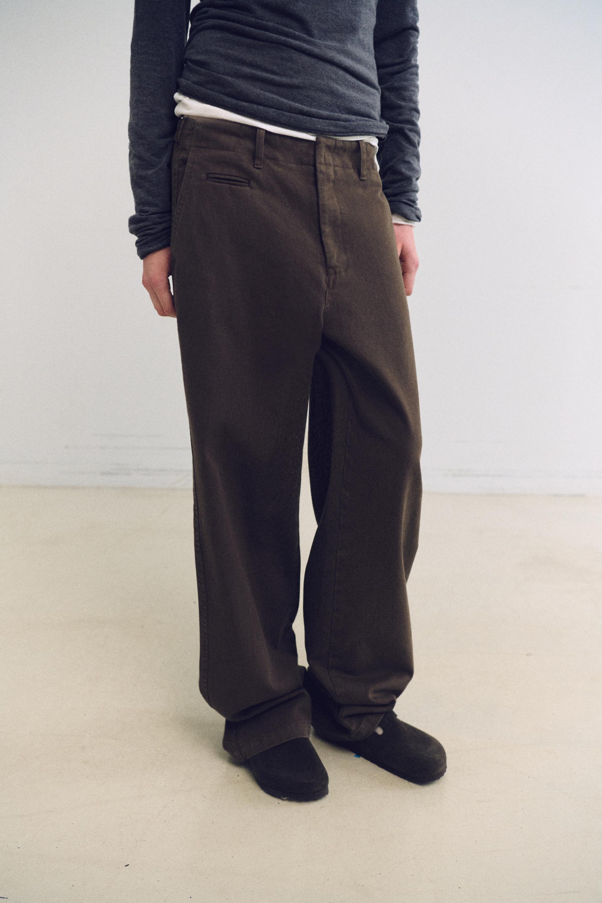 washed buckle pants (vintage brown)