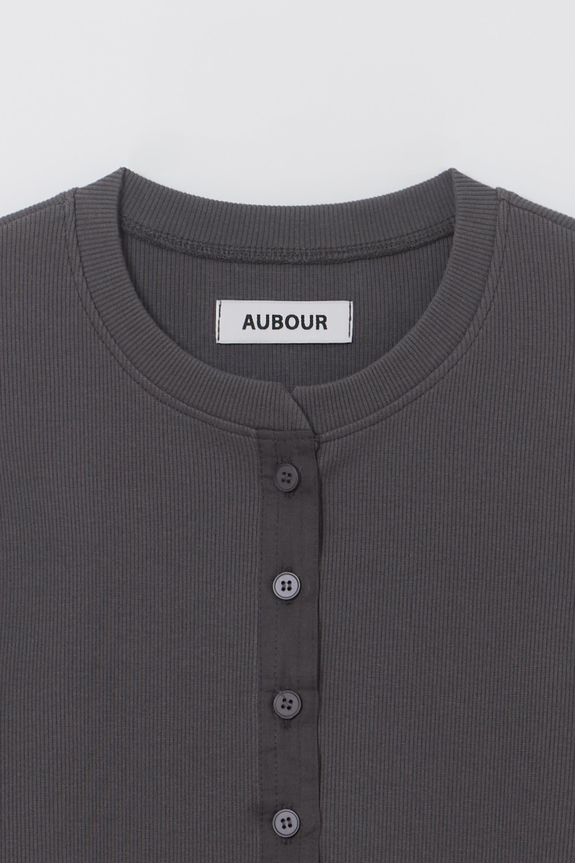 [2차 재입고] alter deep henley t-shirt (charcoal)